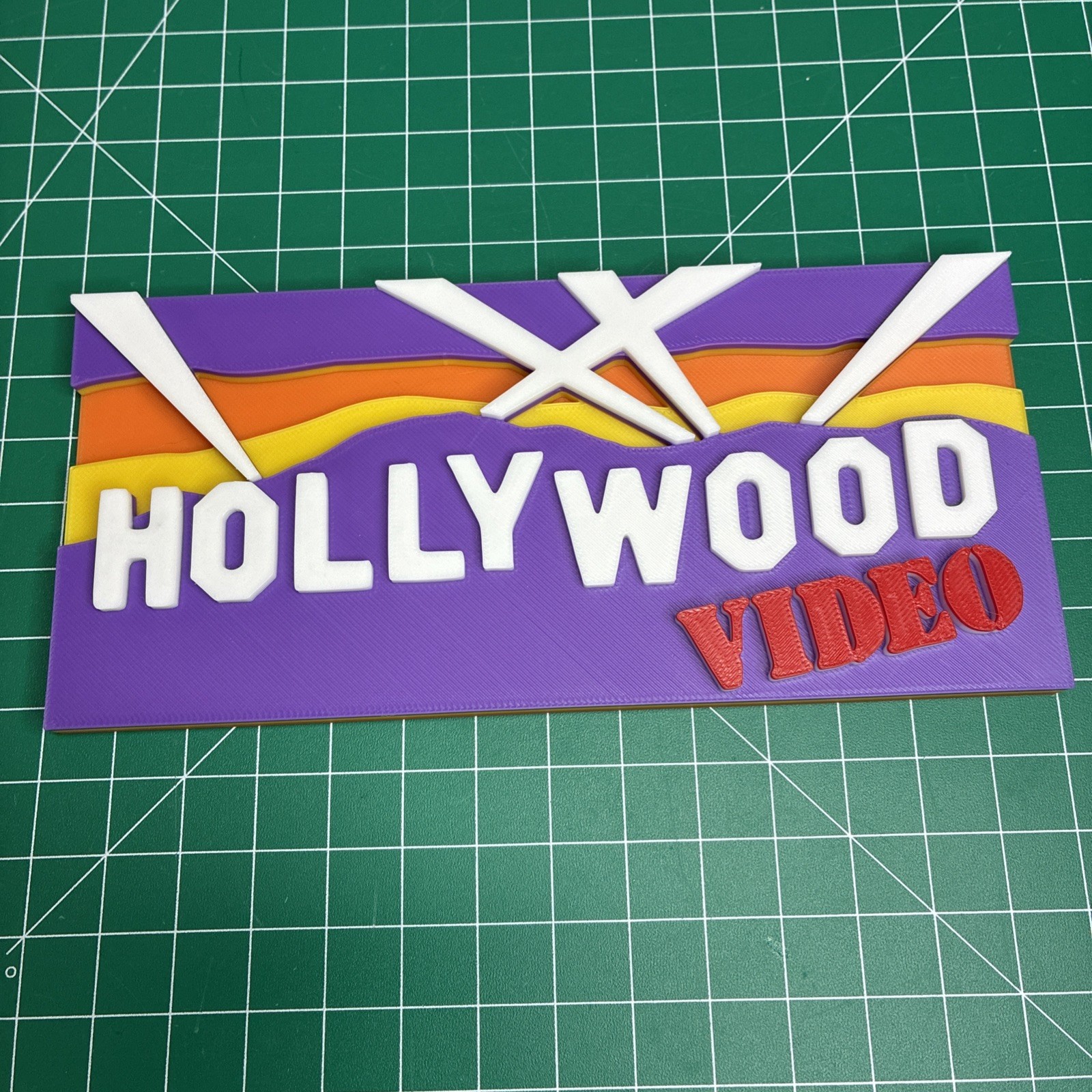 Hollywood Video 3D Printed Sign Logo Decoration Fan Art Hollywood Video 3D Printed Sign Logo Decoration Fan Art