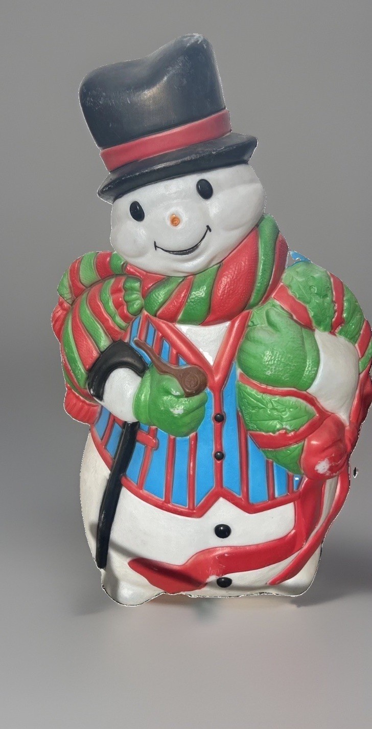 Vintage Santas Best Blow Mold Frosty the Snowman Carrot Lighted Christmas 43" Vintage Santas Best Blow Mold Frosty the Snowman Carrot Lighted Christmas 43"