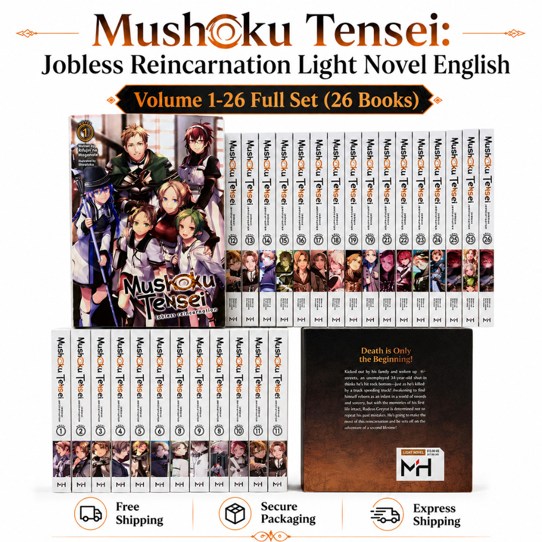 Mushoku Tensei: Jobless Reincarnation Light Novel English Vol. 1-26 Full Set