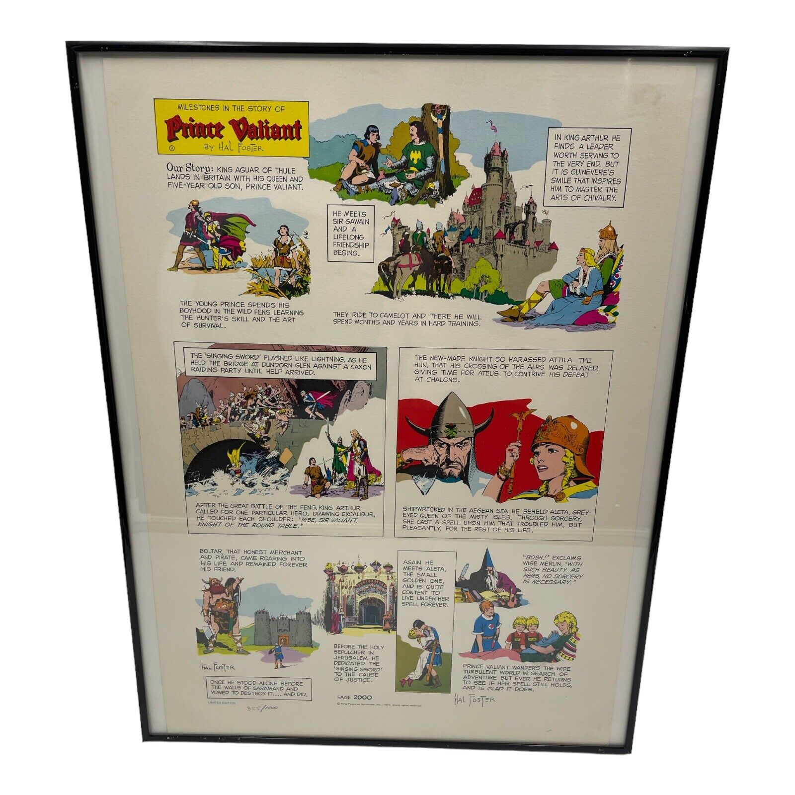 Vintage Prince Valiant Poster Signed By Hal Foster Limited Edition (355/1000)