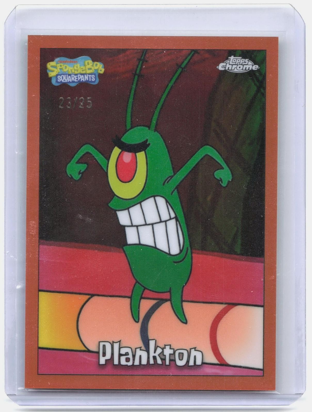 2025 Topps Chrome SpongeBob SquarePants 25th Anniversary #29 Plankton Orange