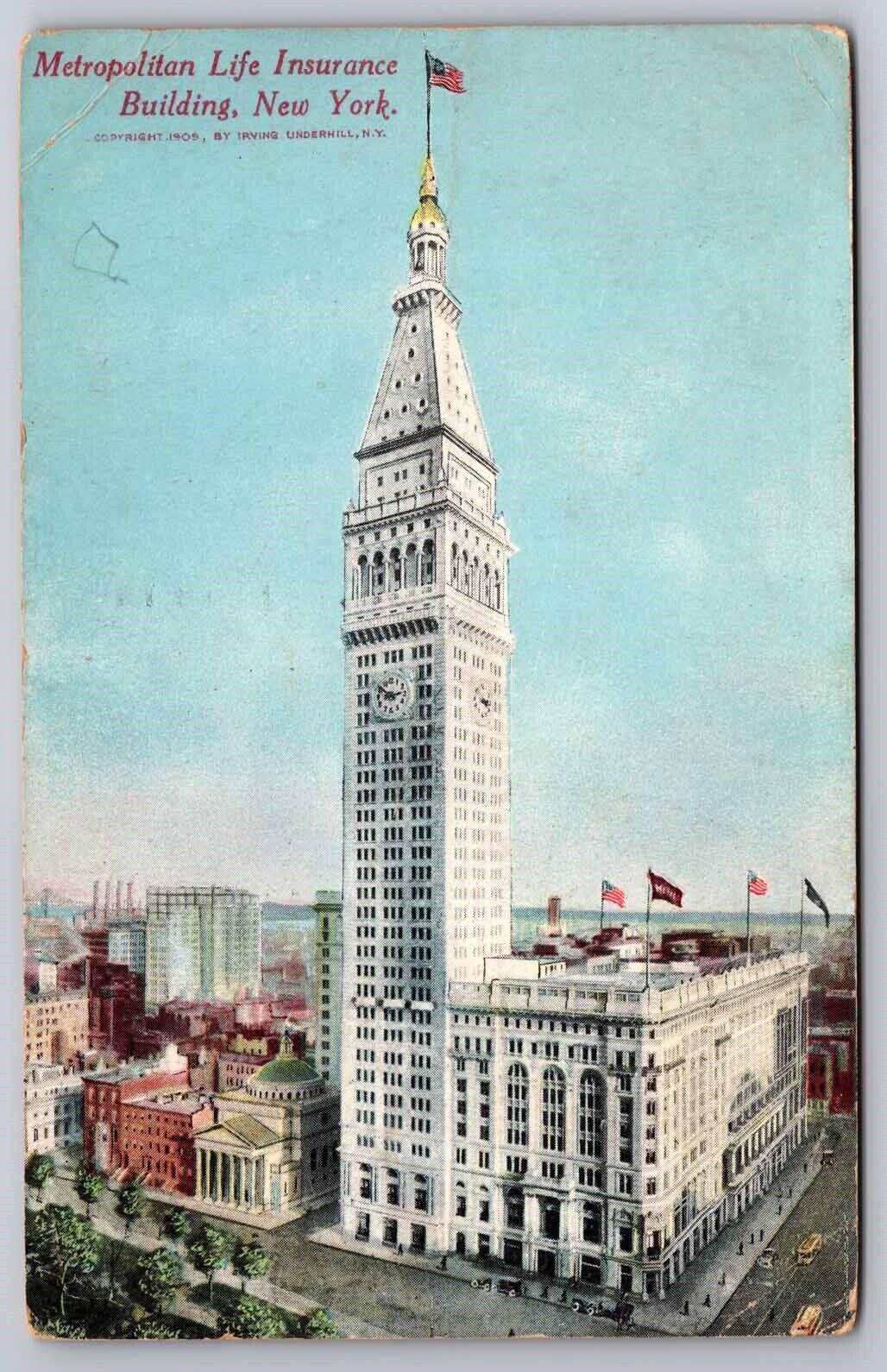eStampsNet - Metropolitan Life Insurance Building New York 1913 Postcard