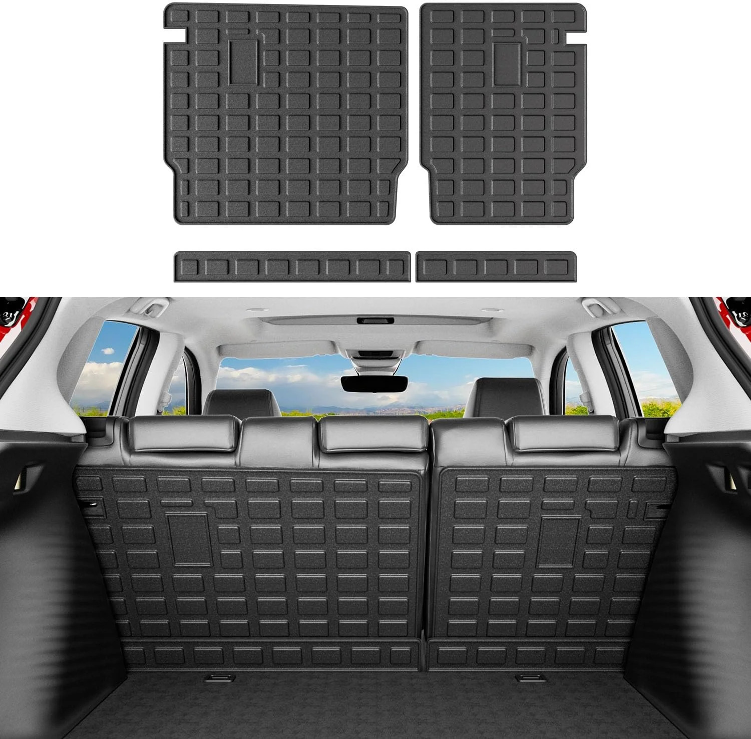 Cargo Mat Compatible with 2023-2026 Honda HRV Trunk Mat Trunk Liner TPE Backrest Cargo Mat Compatible with 2023-2026 Honda HRV Trunk Mat Trunk Liner TPE Backrest