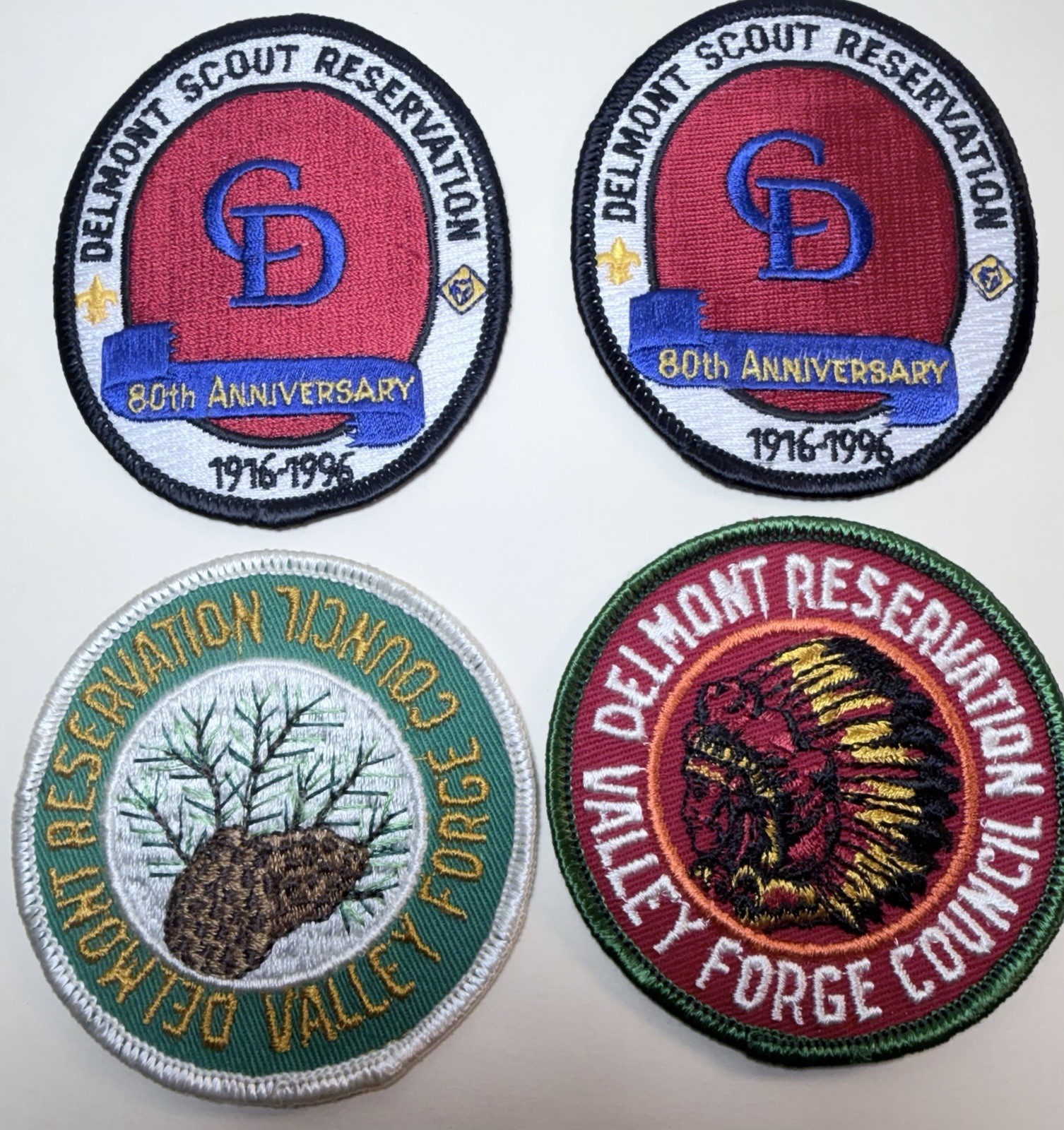 Vintage BSA Delmont Scout Reservation Valley Forge Council Patch Lot of 4