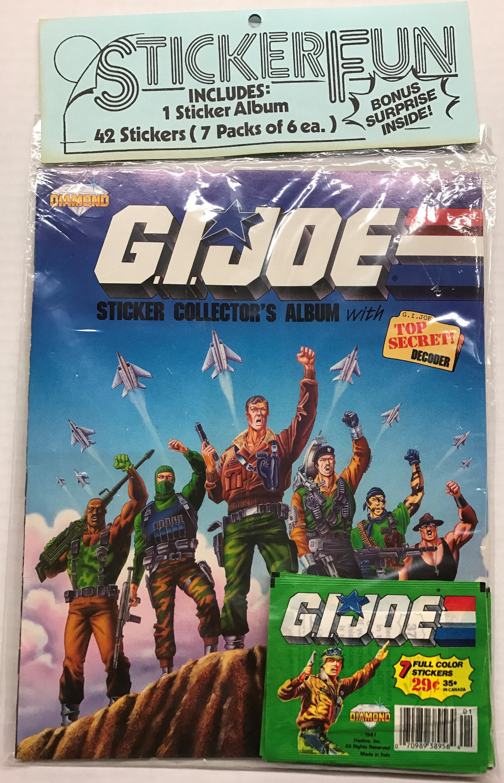 Lot/Vintage 1986 GI JOE Cartoon Diamond/Panini Hasbro Album Book+7 Sticker Packs Lot/Vintage 1986 GI JOE Cartoon Diamond/Panini Hasbro Album Book+7 Sticker Packs