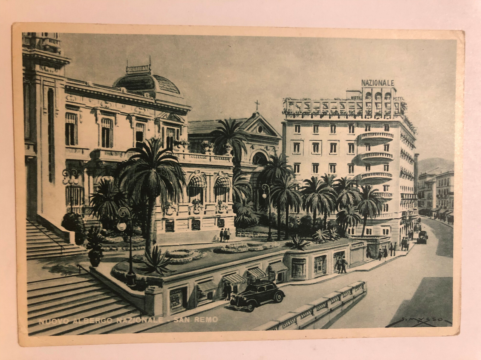 Advertising postcard Hotel Albergo Nazionale Sanremo coastal tourism c11 Advertising postcard Hotel Albergo Nazionale Sanremo coastal tourism c11