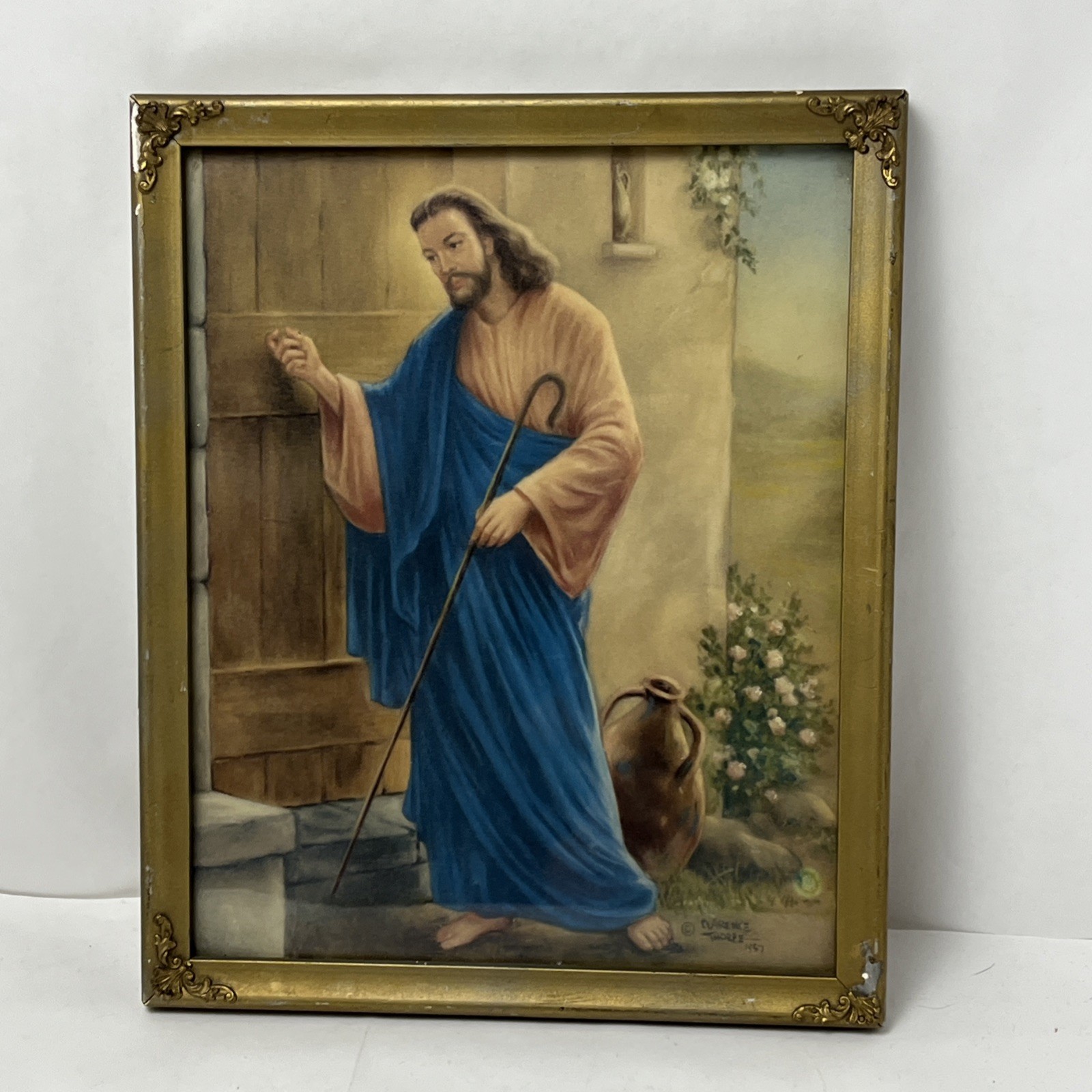 Vintage Jesus Knocking At Door Vintage Framed Lithograph Art Print Religious Art Vintage Jesus Knocking At Door Vintage Framed Lithograph Art Print Religious Art