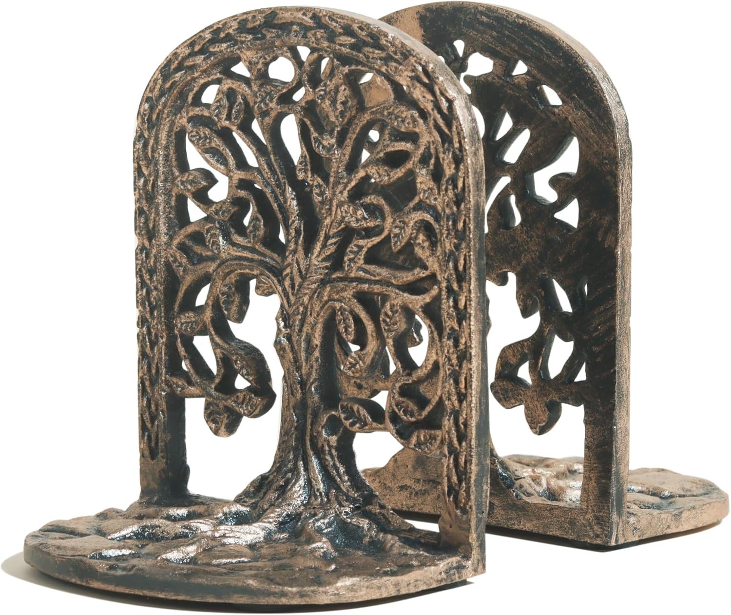 Elegant Antique Brass Tree of Life Bookends for Home or Office Décor Elegant Antique Brass Tree of Life Bookends for Home or Office Décor
