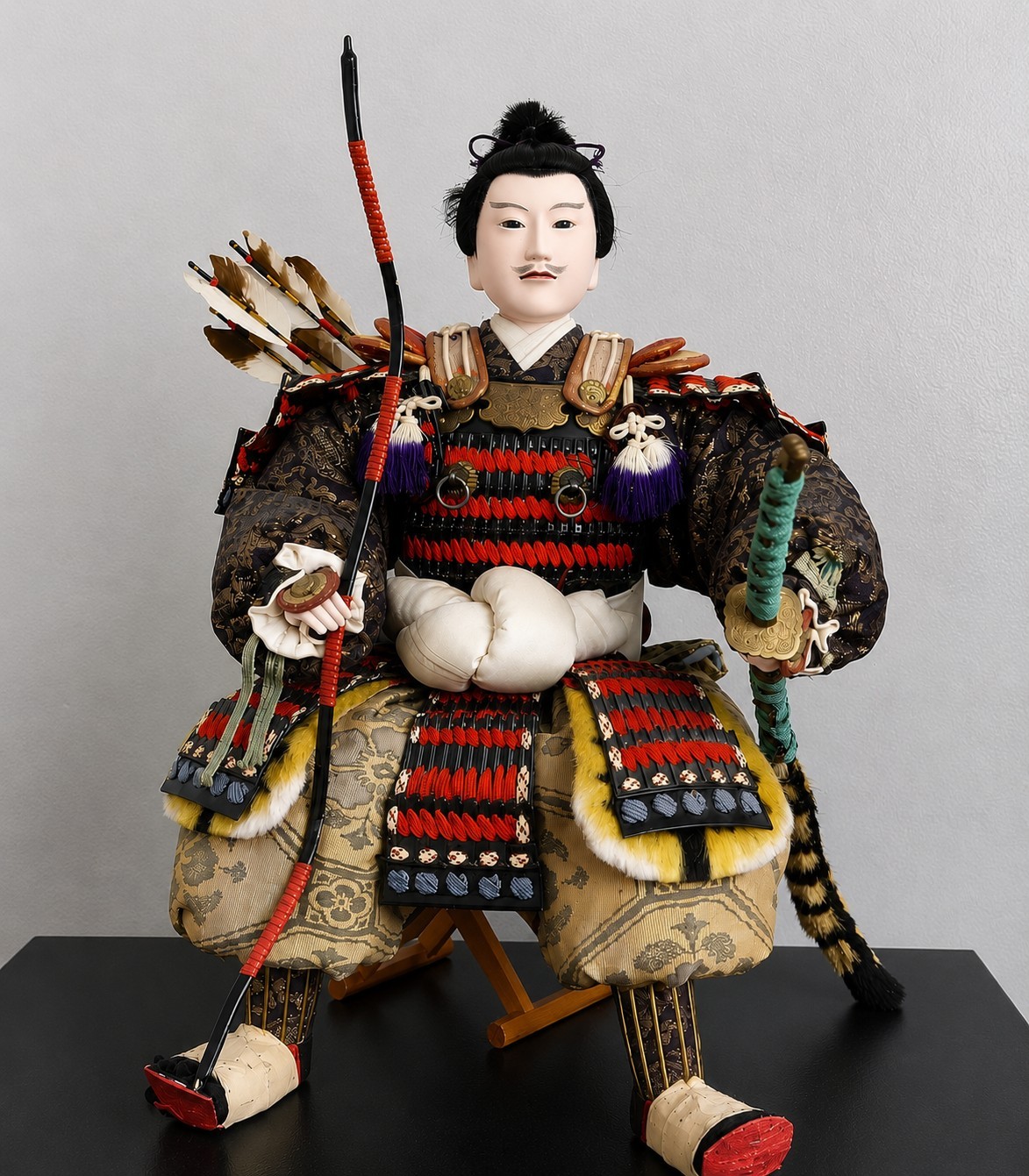 Vintage Japanese Musha Ningyo Samurai Warrior Doll Figure w/ Armor Bow & Arrows Vintage Japanese Musha Ningyo Samurai Warrior Doll Figure w/ Armor Bow & Arrows