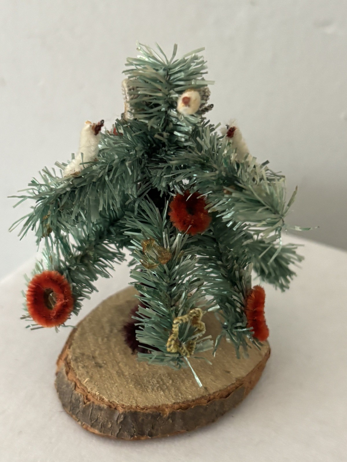 Vntg Long-branch Bottle Brush 3" PUTZ Christmas Tree Chenille Accents