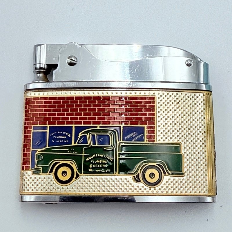 Vtg1950s Advertising Mountain States Plumbing & Heating Lighter Japan NOS