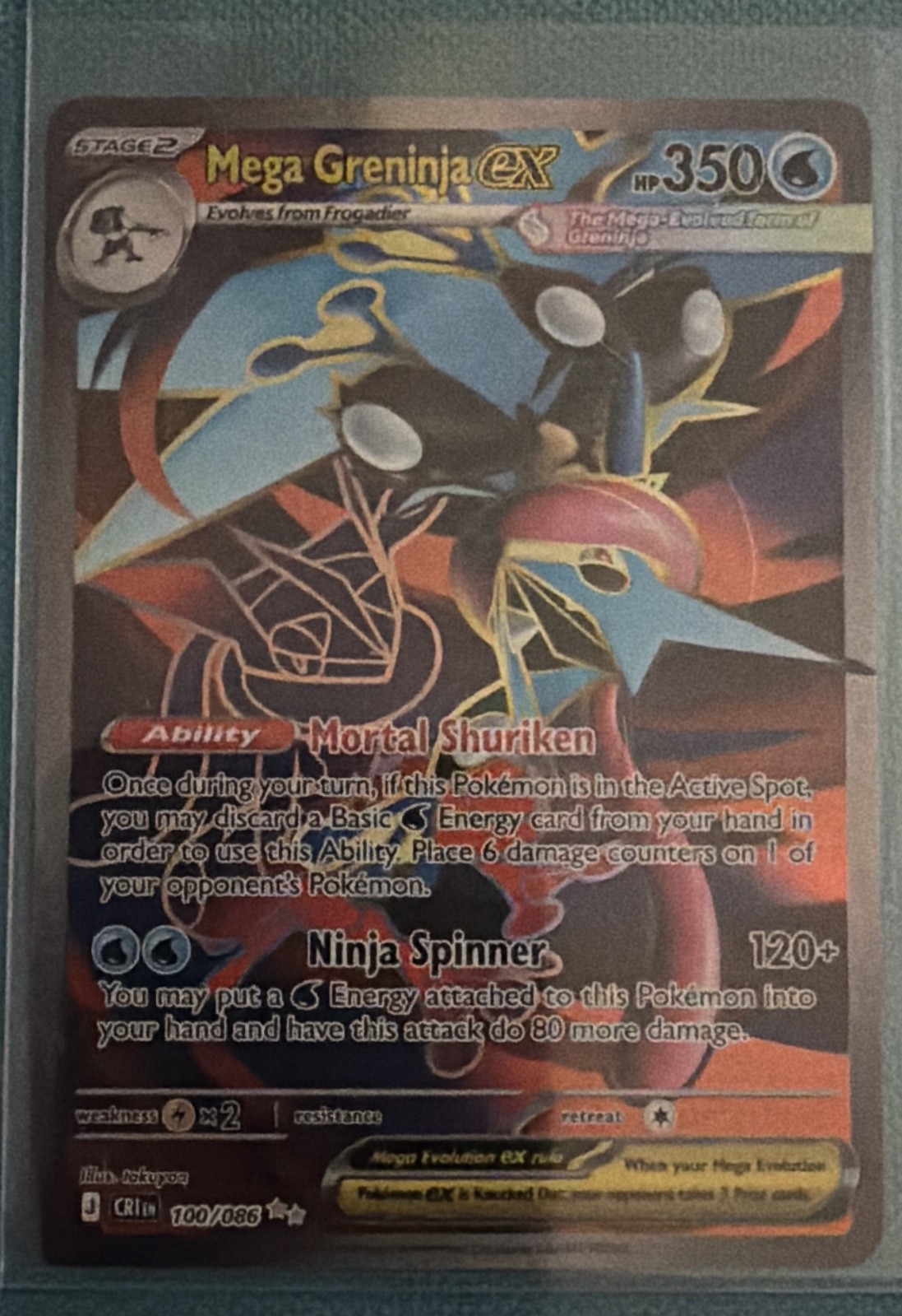 Mega Greninja ex 100/086 Me04: Chaos Rising Holo Mega Greninja ex 100/086 Me04: Chaos Rising Holo