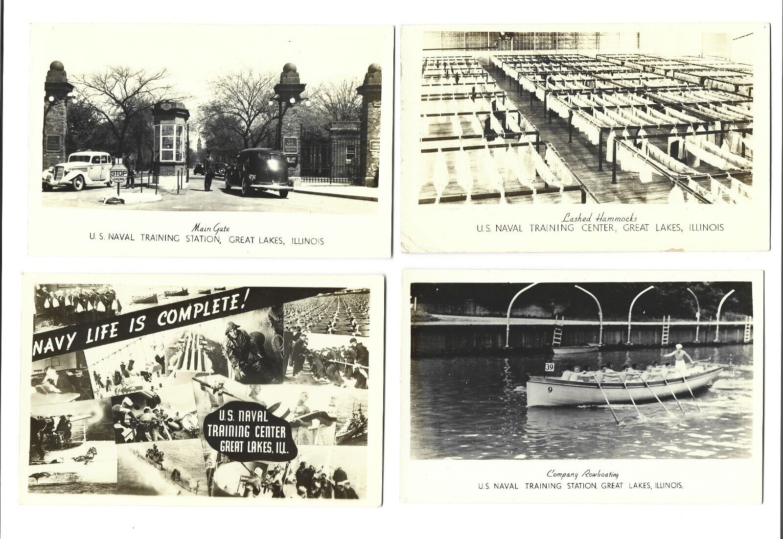Lot of 12 Photo Postcards~ US Navy Training Station ~ Great Lakes Illinois IL