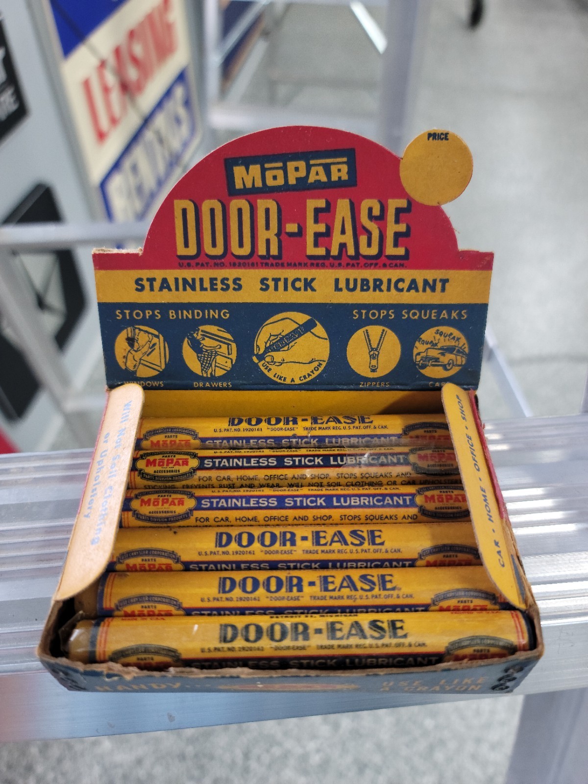 Vintage MOPAR Chrysler Door Ease Stainless Stick Lubricant FULL BOX Vintage MOPAR Chrysler Door Ease Stainless Stick Lubricant FULL BOX