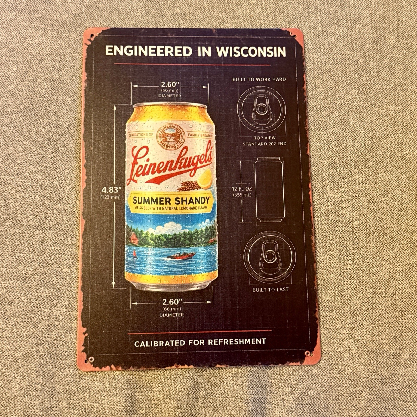 Summer Shandy Blueprint Metal Sign Poster ON Bar Beer Wisconsin DY Summer Shandy Blueprint Metal Sign Poster ON Bar Beer Wisconsin DY