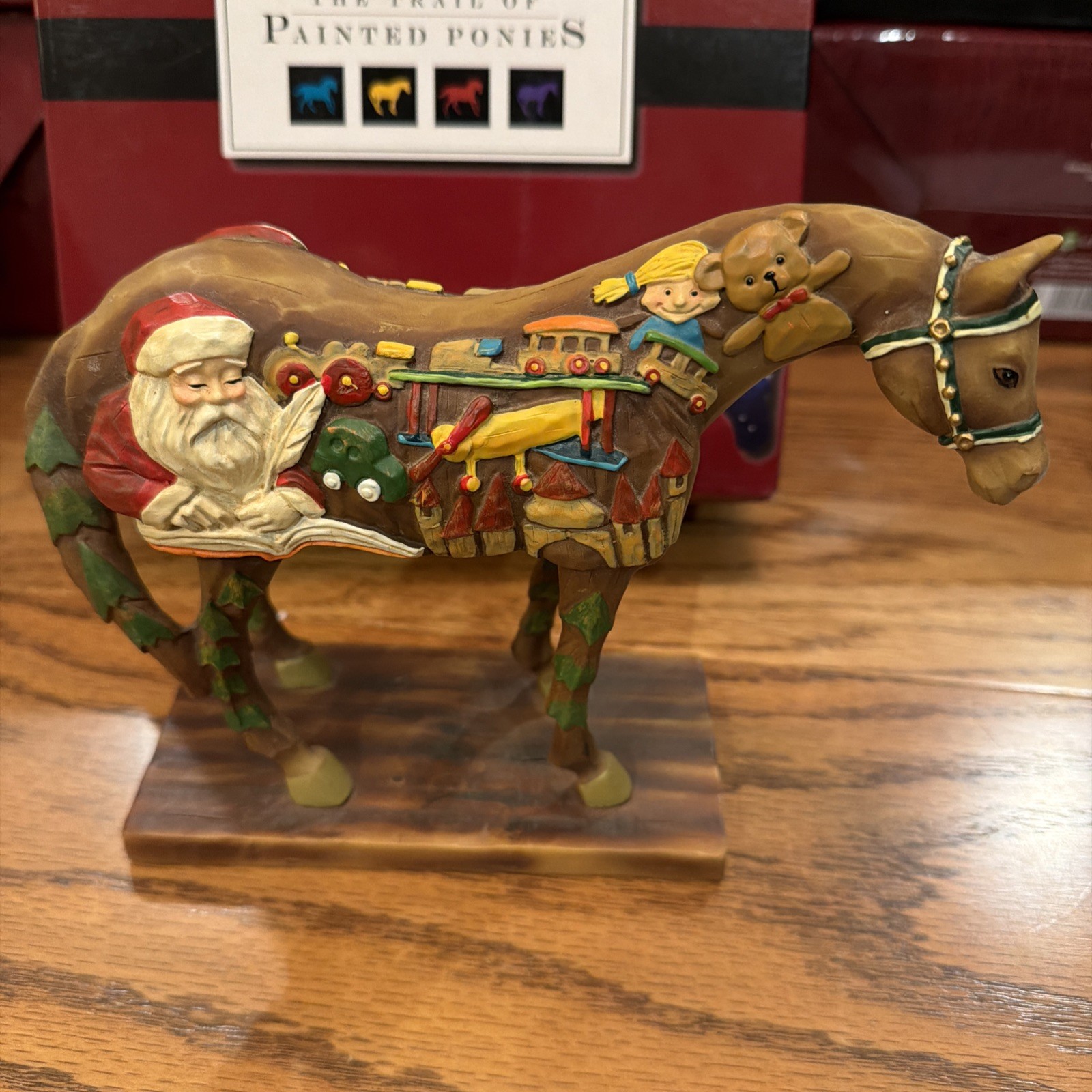 The Trail Of Painted Ponies 2008 Wooden Toy Horse Christmas in Box 1E/3810