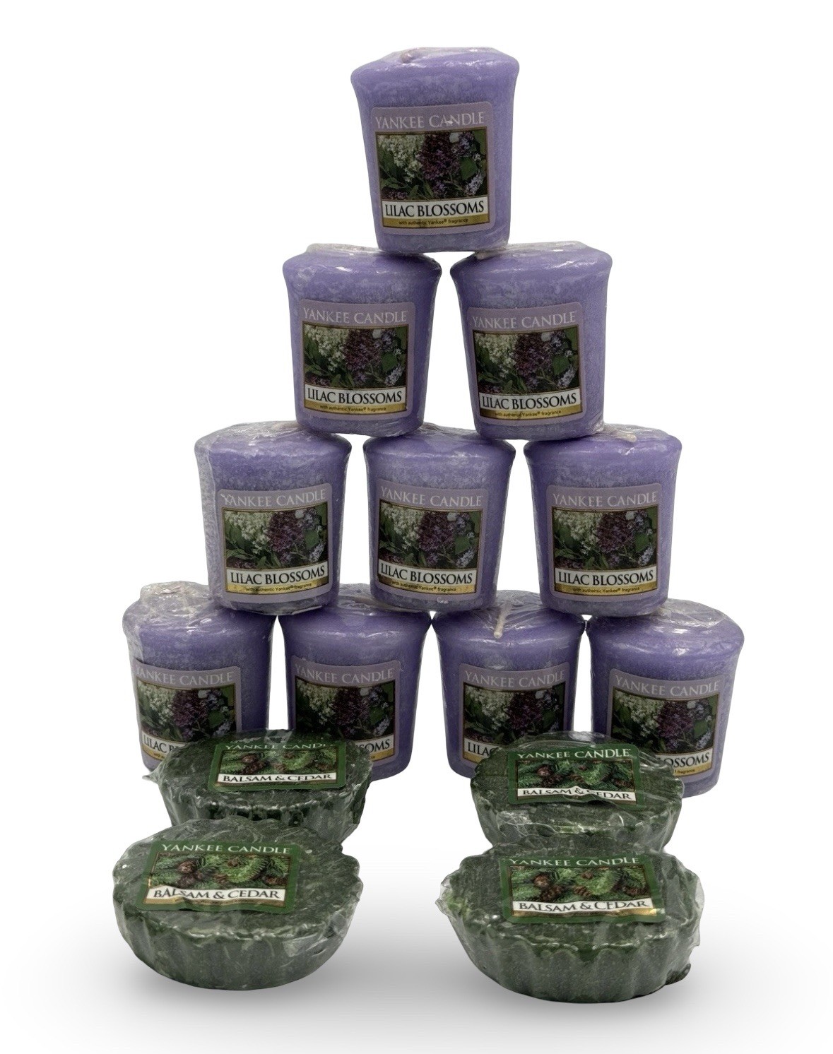Retired Yankee Candle 10 Lilac Blossoms Votives & 4 Balsam Cedar Melts Lot Of 14 Retired Yankee Candle 10 Lilac Blossoms Votives & 4 Balsam Cedar Melts Lot Of 14