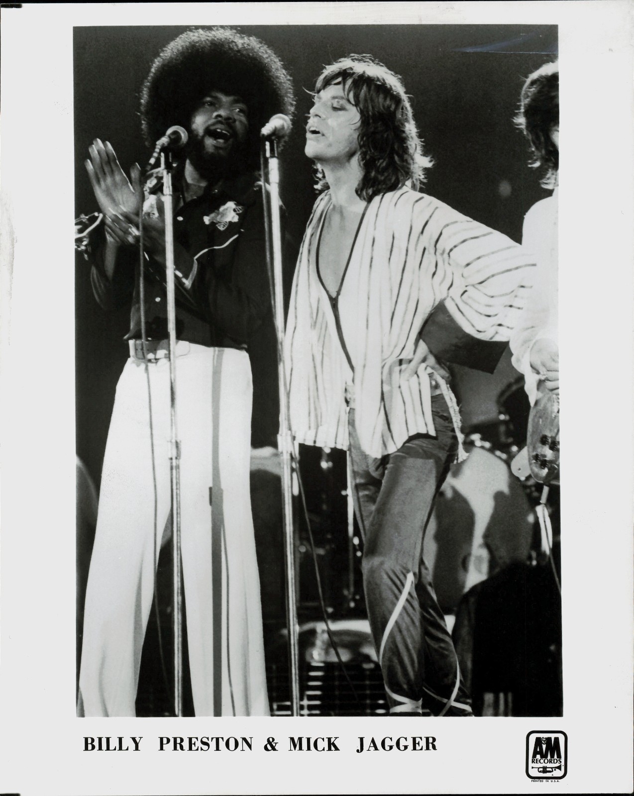 1975 Press Photo Promo Image Singer Billy Preston, Mick Jagger,, Rolling Stones