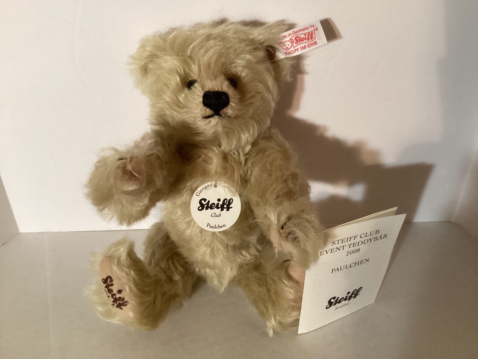 Steiff “Paulchen” Club Bear, 8”tall, tag #420948 Steiff “Paulchen” Club Bear, 8”tall, tag #420948