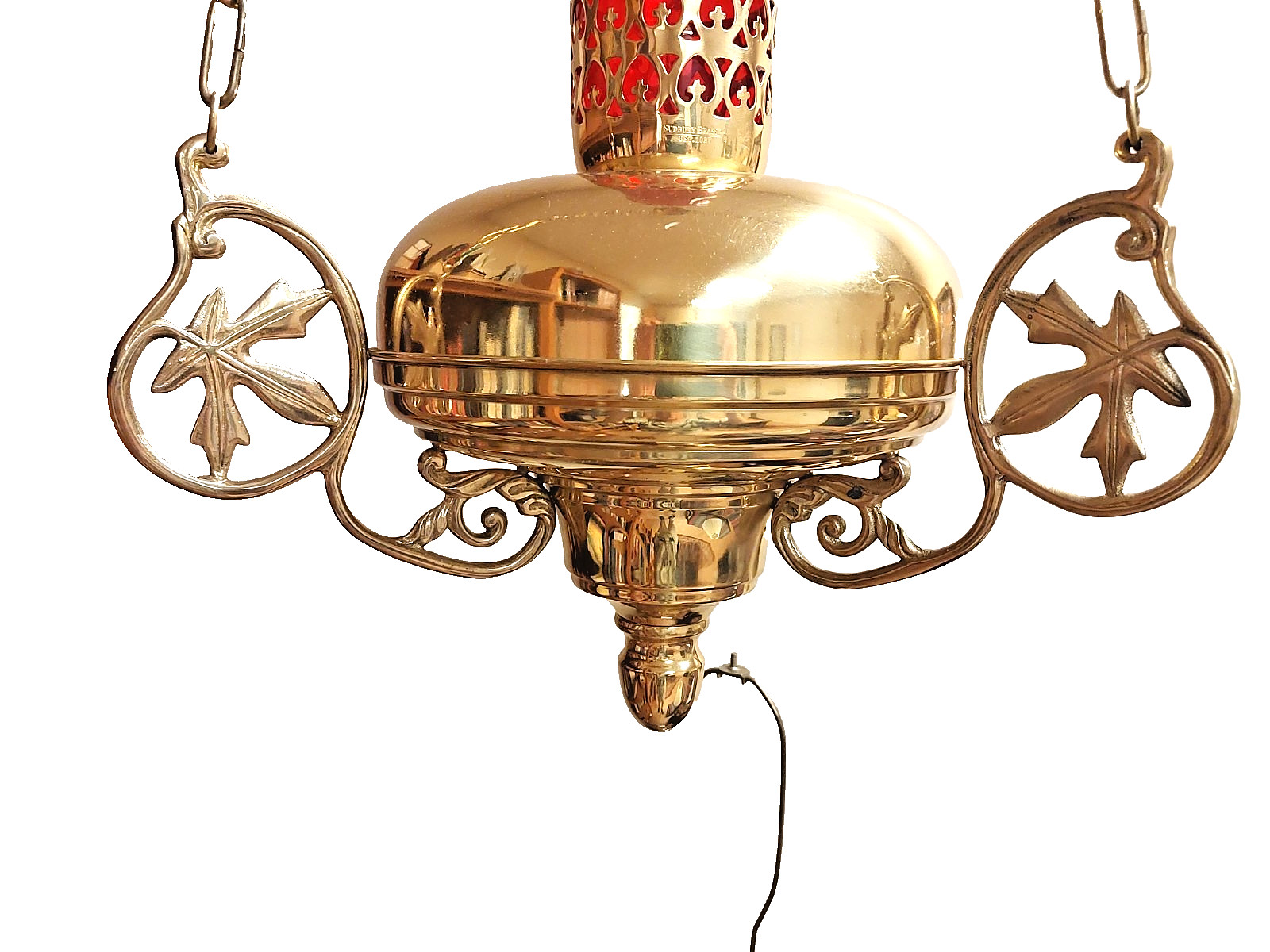 Vintage Sudbury Brass Hanging Sanctuary Lamp Chalice, Ciborium, Monstrance ) Vintage Sudbury Brass Hanging Sanctuary Lamp Chalice, Ciborium, Monstrance )