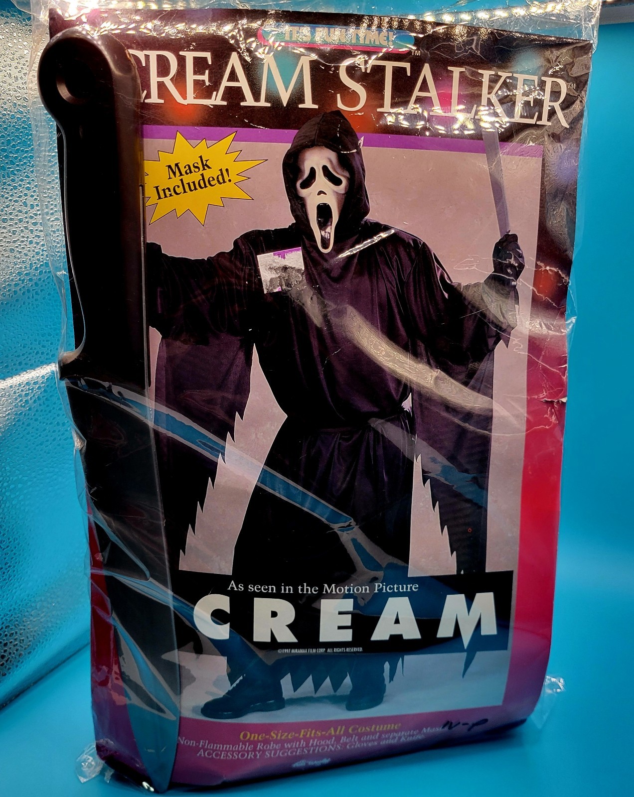 Vintage Scream Costume Gen 2 FWD Stamped Mask Ghost Face Scream Stalker 1997 Vintage Scream Costume Gen 2 FWD Stamped Mask Ghost Face Scream Stalker 1997