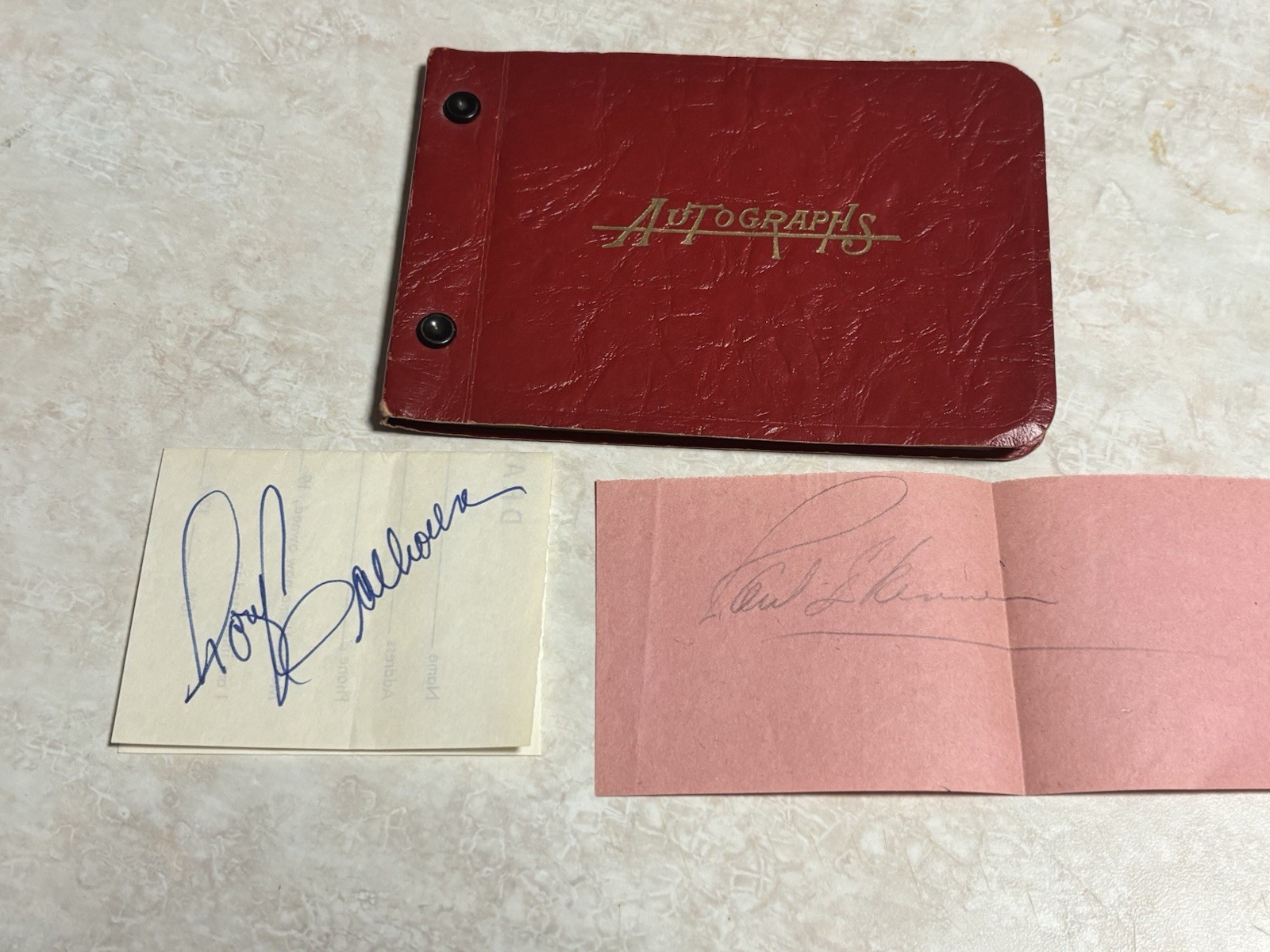 Vintage Autograph Book Red Liberace 4 Autographs Vintage Autograph Book Red Liberace 4 Autographs