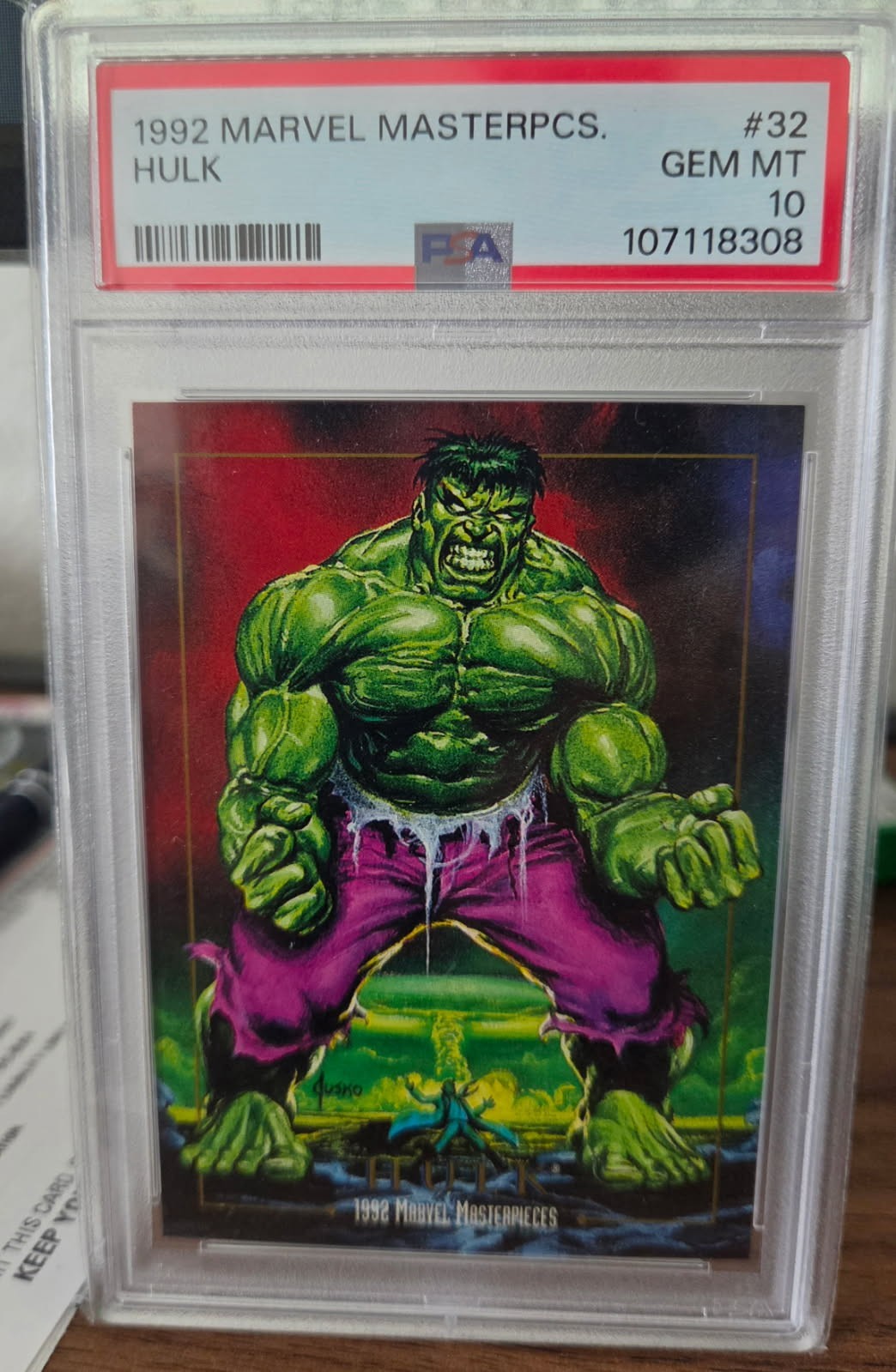 Hulk Marvel Masterpieces 1992 PSA 10 Spiderman movie Avengers