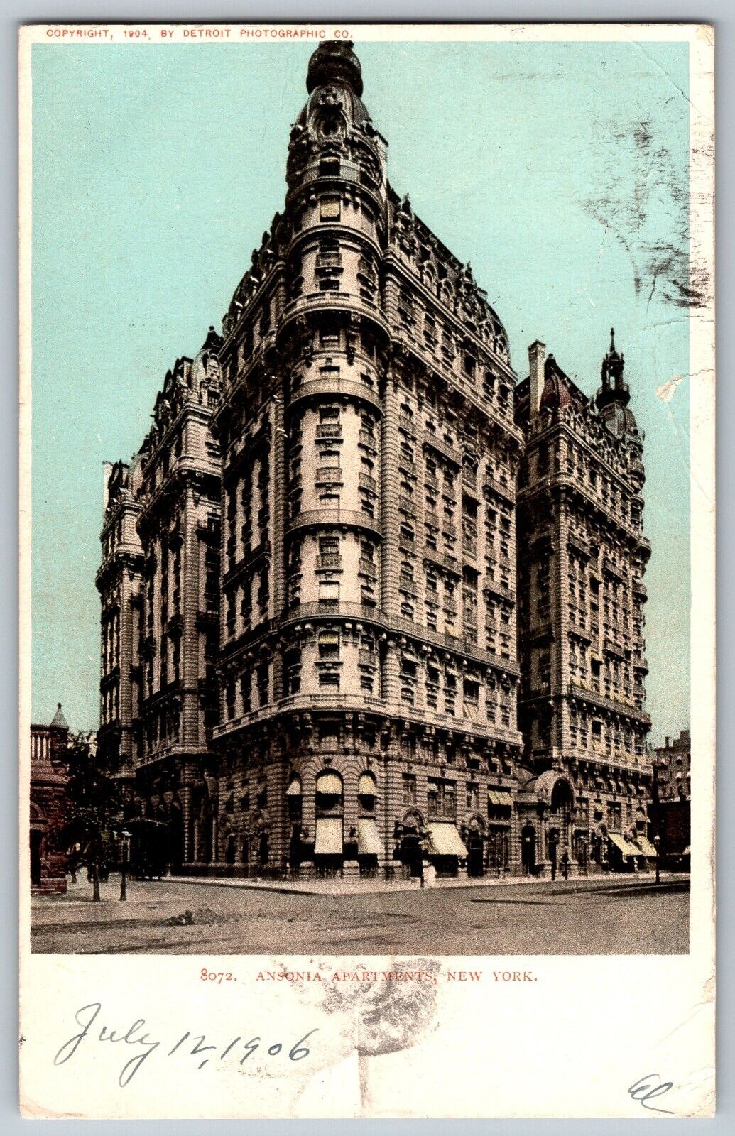 New York NY - Ansonia Apartments Buildings - Vintage Postcard - Posted
