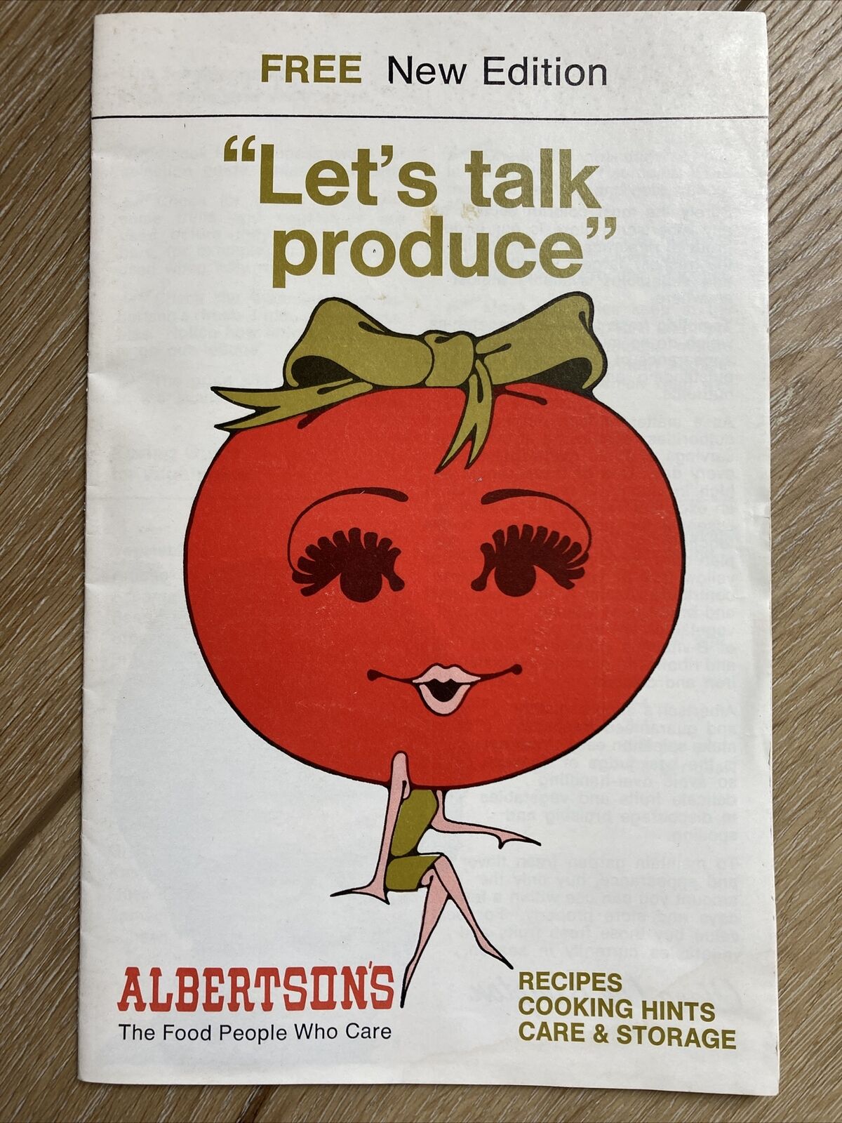 Vintage Albertson’s Let’s Talk Produce Recipes Cooking Hints Booket