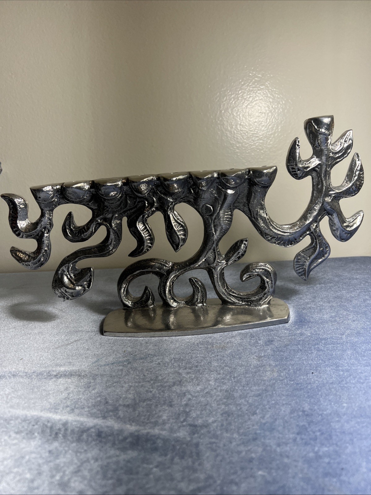 Large Rare Don Drumm Sculpture Candleholder Flame Menorah Never Used Large Rare Don Drumm Sculpture Candleholder Flame Menorah Never Used