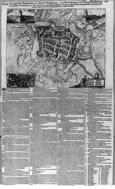 Photo:Leipzig Germany 1642 Siege of Leipzig Pleissenburg Engraving Swedes