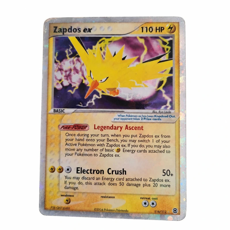 Vintage Pokemon Zapdos ex 116/112 EX FireRed & LeafGreen Holo 2004 English Vintage Pokemon Zapdos ex 116/112 EX FireRed & LeafGreen Holo 2004 English