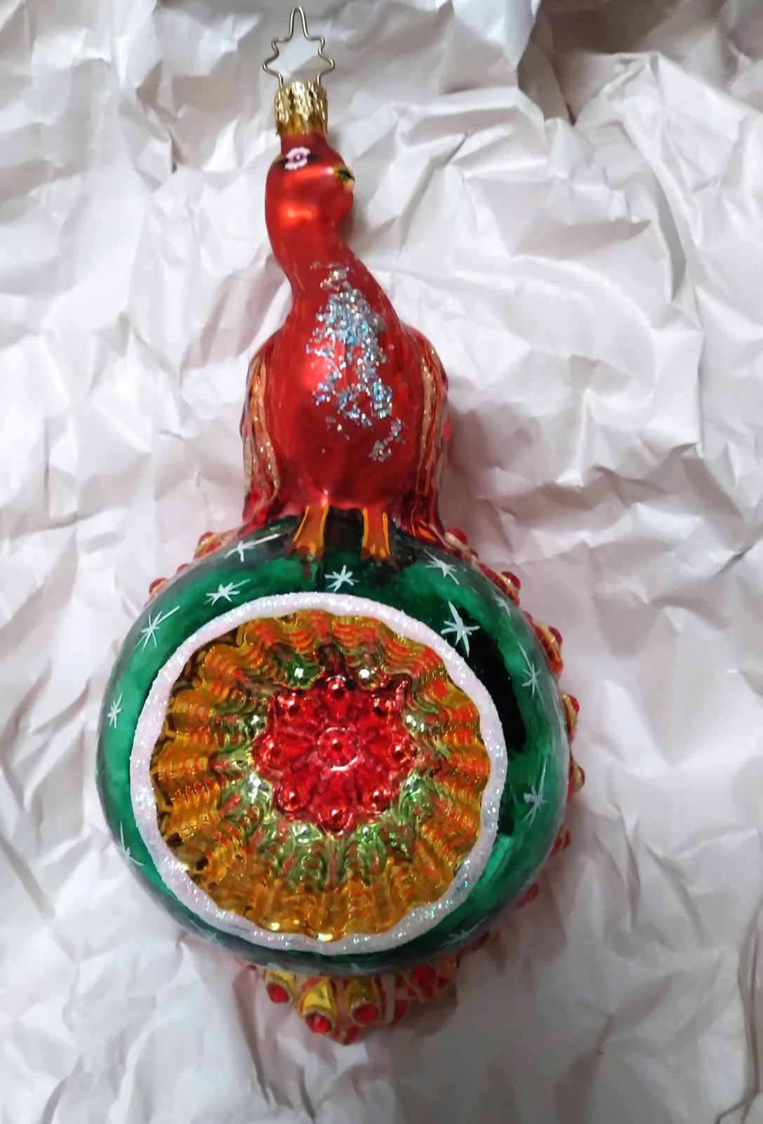 Christopher Radko 2006 'In Living Color' RED Peacock #1012677 VGC Hard to Find Christopher Radko 2006 'In Living Color' RED Peacock #1012677 VGC Hard to Find