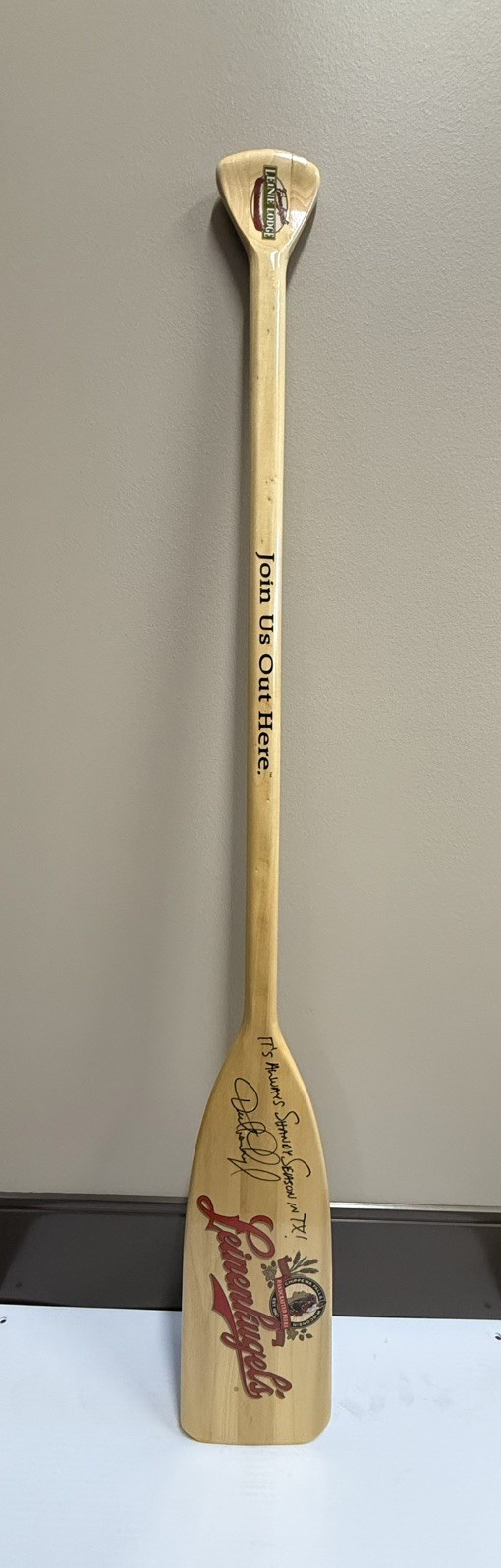 Leinenkugel's Brewery Wood Canoe Paddle signed by Dick Leinenkugel ~46" Tall NEW Leinenkugel's Brewery Wood Canoe Paddle signed by Dick Leinenkugel ~46" Tall NEW