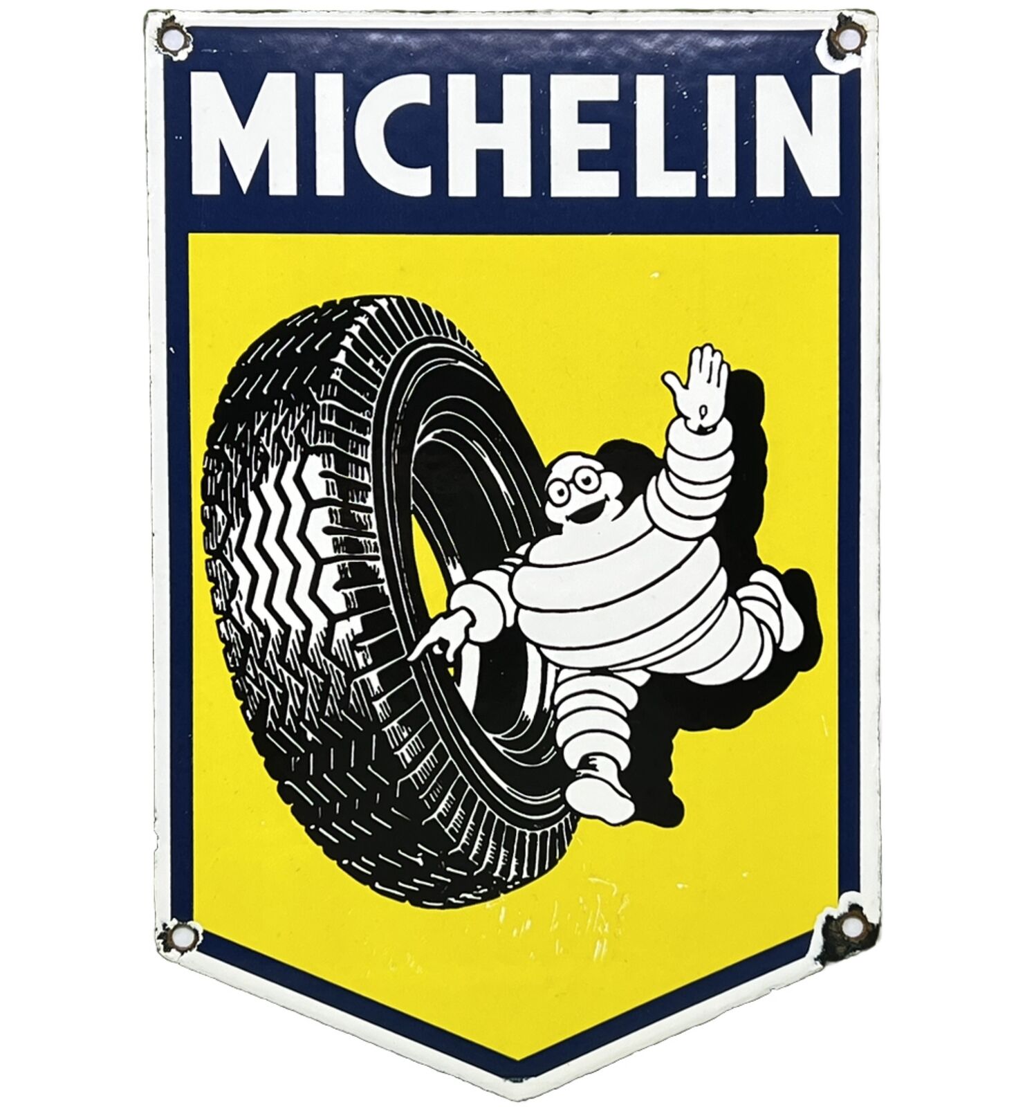 VINTAGE MICHELIN TIRES PORCELAIN SIGN GAS OIL CONTINENTAL GOODYEAR MOTORCYCLE