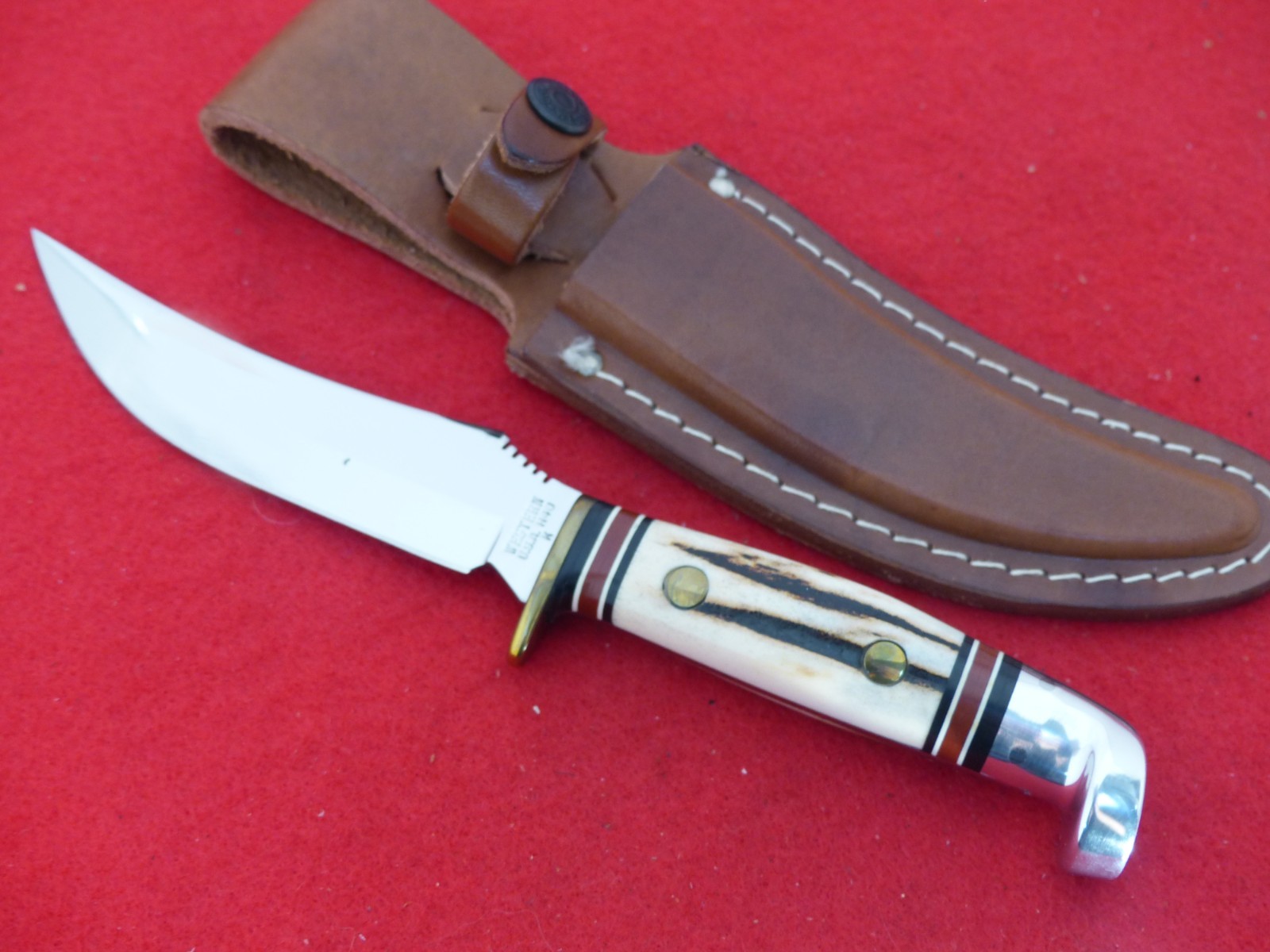 Western USA 1988 H40 genuine stag mint fixed blade full tang mint knife
