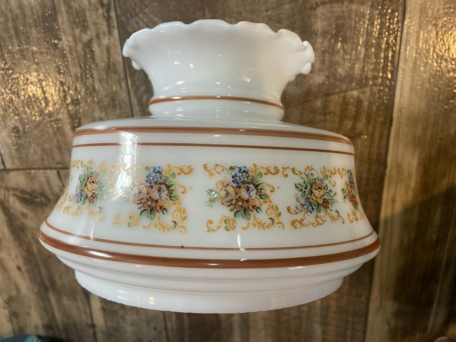 Quoizel Abigail Adams Petit Point Brown 6.75" Fitter Hurricane Lamp Shade