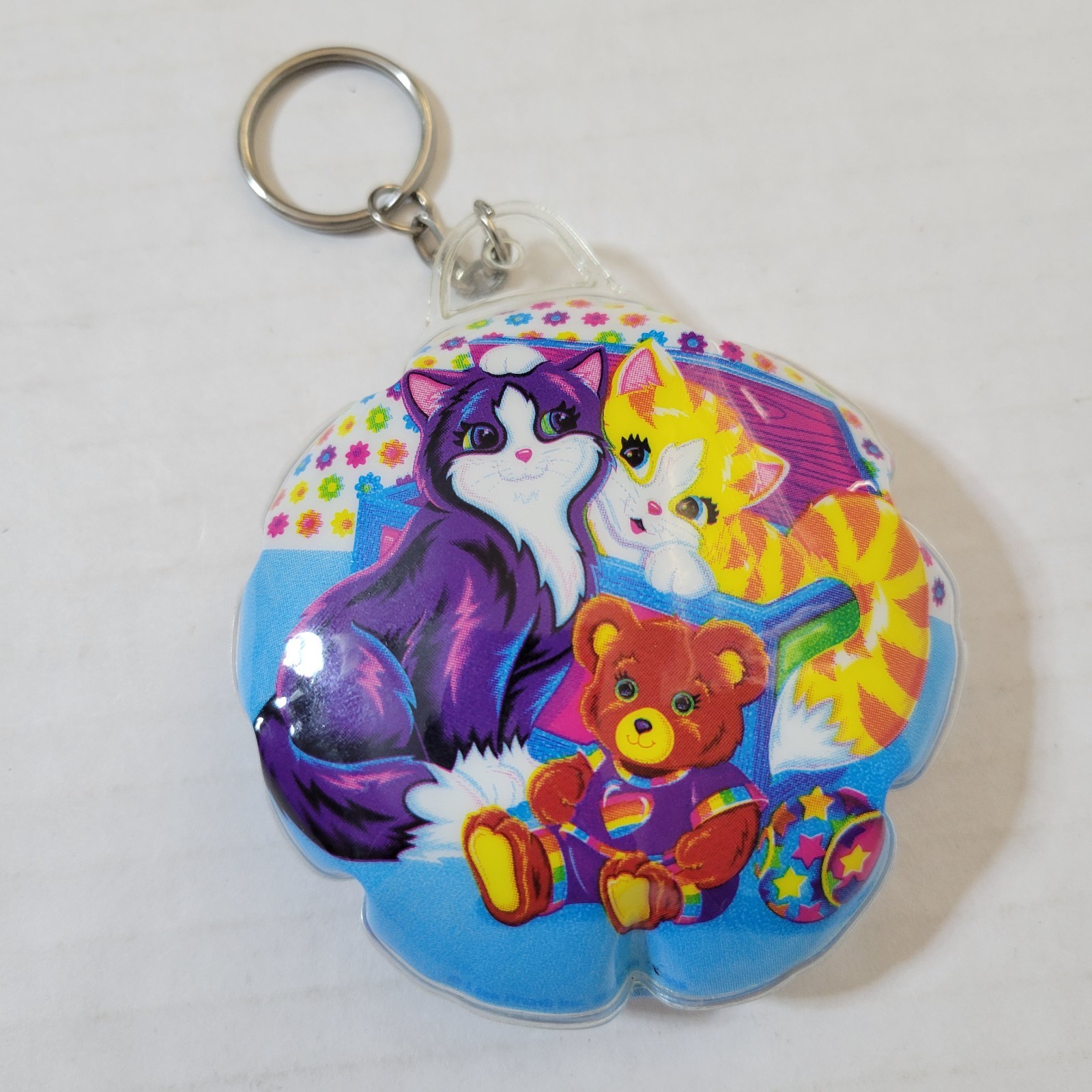 Vintage Lisa Frank Playtime Kittens Cats Puffy Round KEYCHAIN Plastic Inflatable Vintage Lisa Frank Playtime Kittens Cats Puffy Round KEYCHAIN Plastic Inflatable
