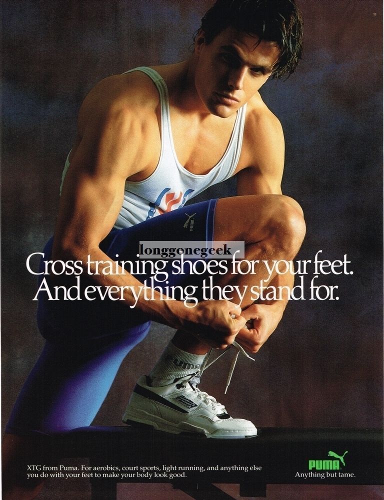 1988 Puma XTG Cross Training Shoes Sneakers Muscle Athlete Vintage Ad 1988 Puma XTG Cross Training Shoes Sneakers Muscle Athlete Vintage Ad