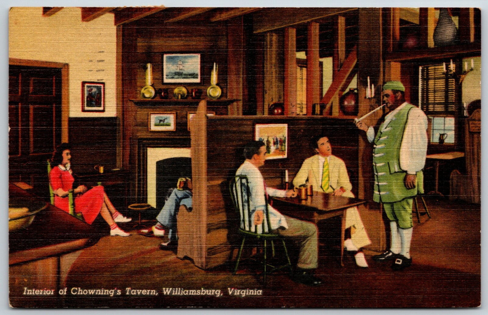Interior of Chowning's Tavern, Williamsburg, Virginia - Postcard Interior of Chowning's Tavern, Williamsburg, Virginia - Postcard