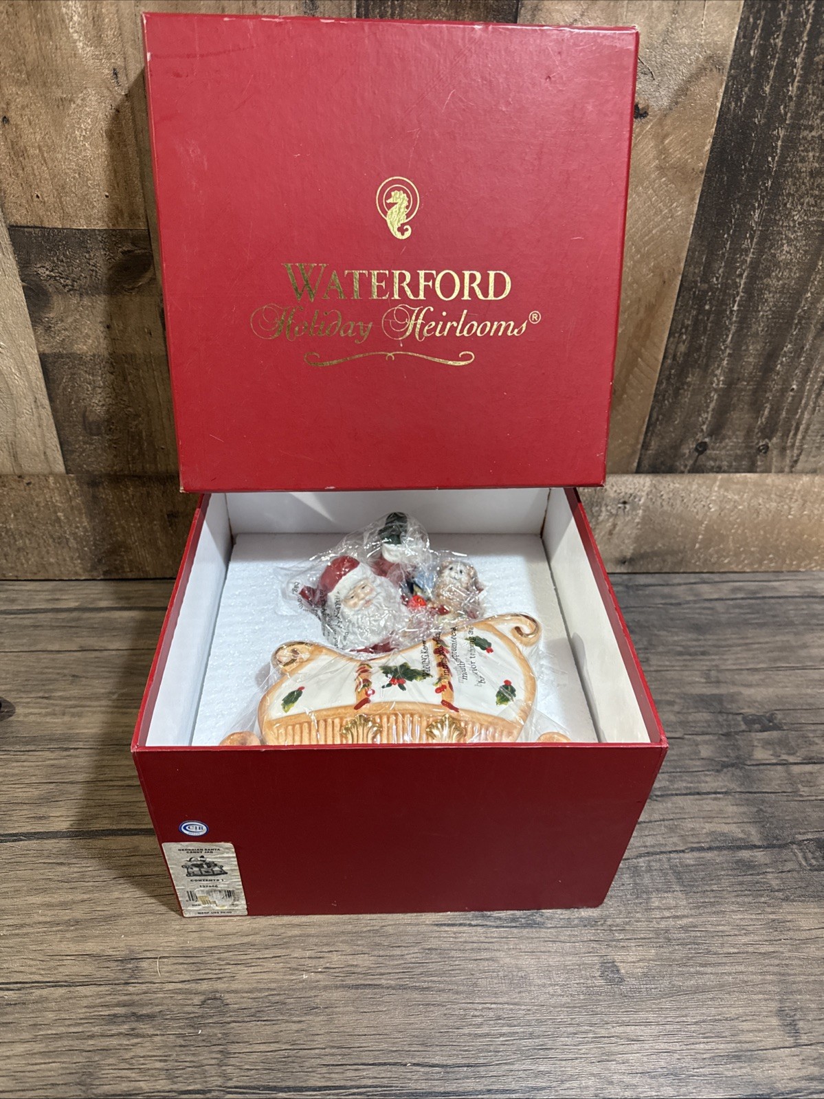Waterford Santa Sleigh Holiday Heirlooms Candy Jar Georgian Christmas NIB Waterford Santa Sleigh Holiday Heirlooms Candy Jar Georgian Christmas NIB