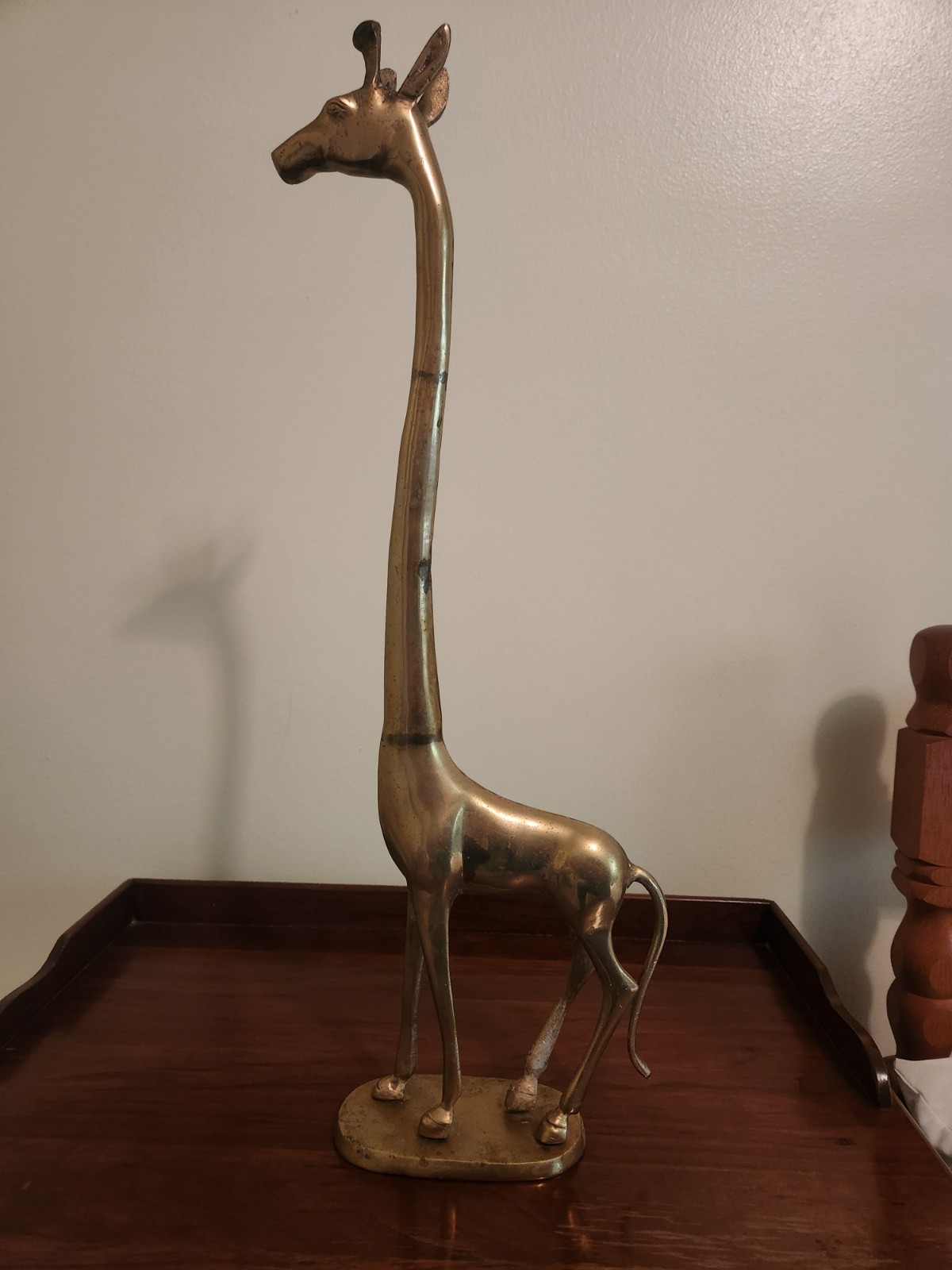 Solid Brass Giraffe 19-1/2" Tall Sculpture India