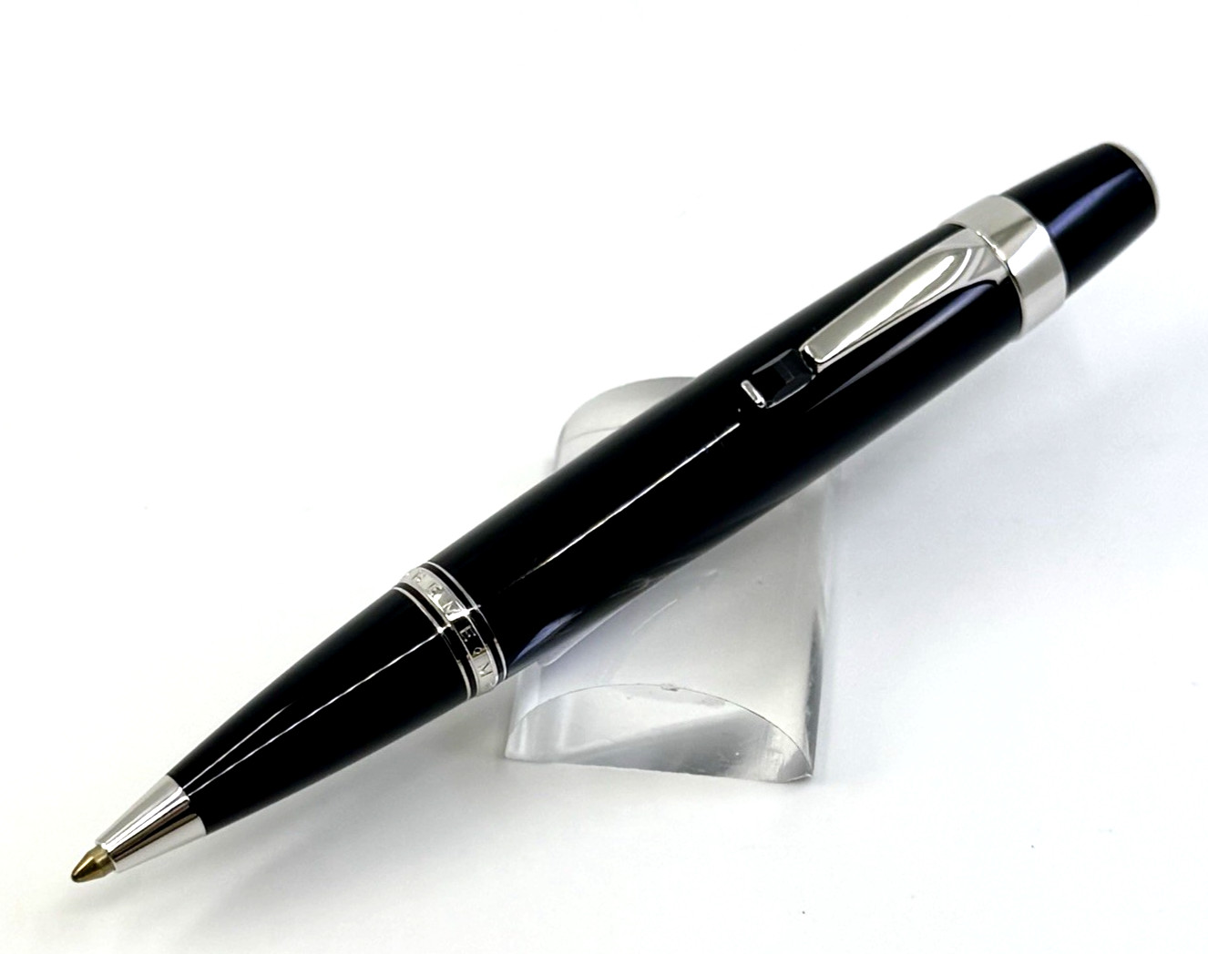 Montblanc Bohème Noir Black Resin Platinum-Plated Ballpoint Pen Montblanc Bohème Noir Black Resin Platinum-Plated Ballpoint Pen