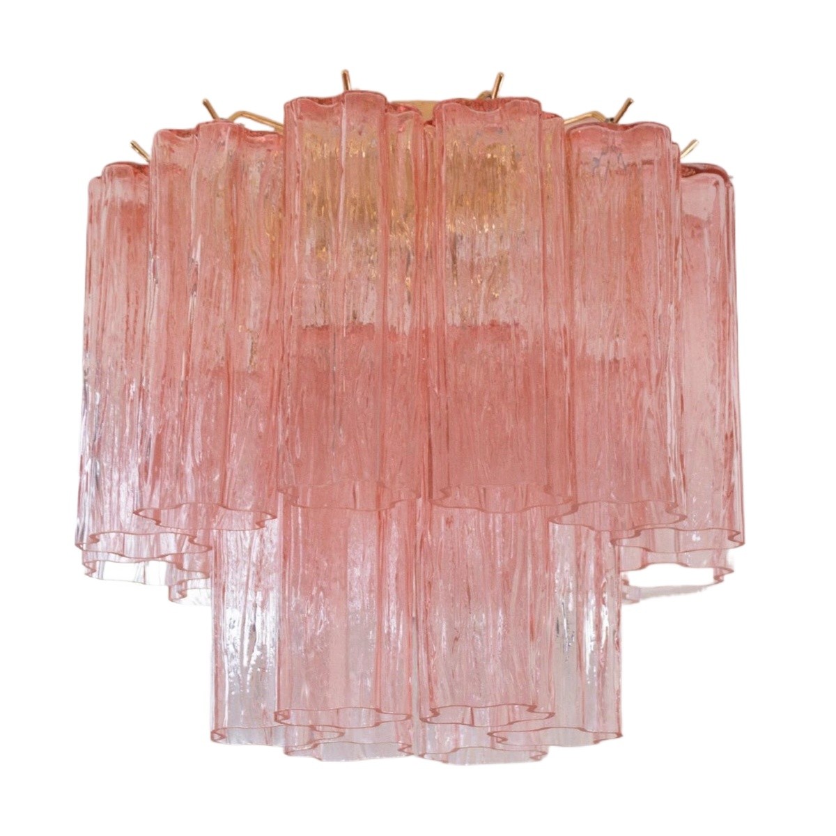 Retro Pink Vertical Pattern Cylindrical Multi-Layer Handmade Glass Ceiling Lamp Retro Pink Vertical Pattern Cylindrical Multi-Layer Handmade Glass Ceiling Lamp