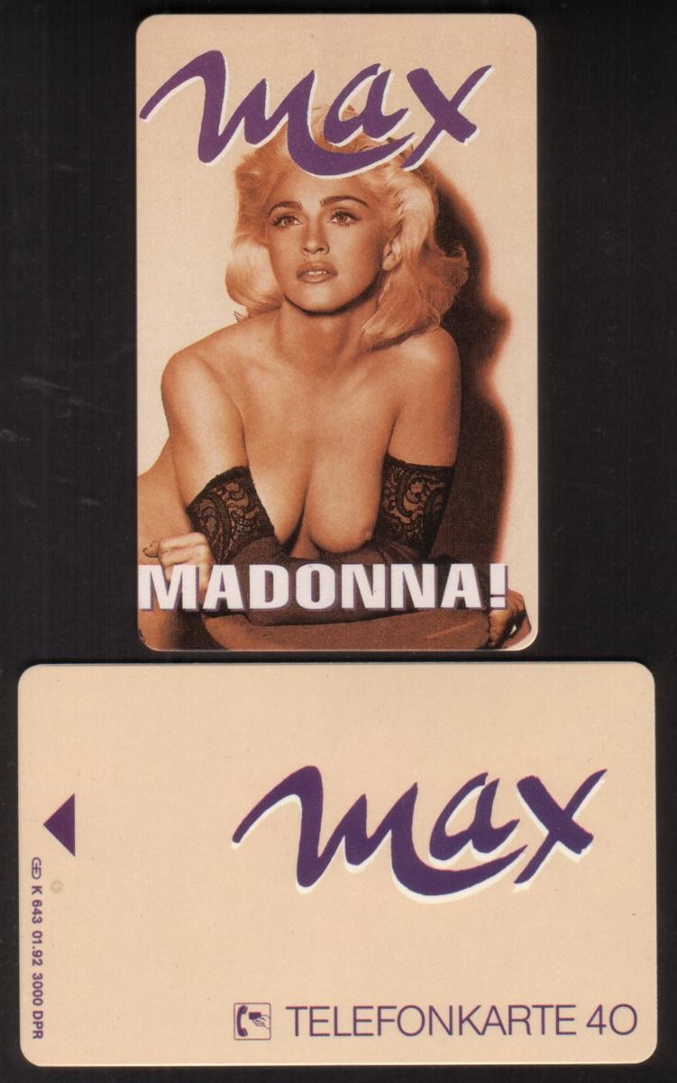 40u MAX Magazine Madonna Photo (1992) Rare NO Chip (Light Scratches) Phone Card 40u MAX Magazine Madonna Photo (1992) Rare NO Chip (Light Scratches) Phone Card