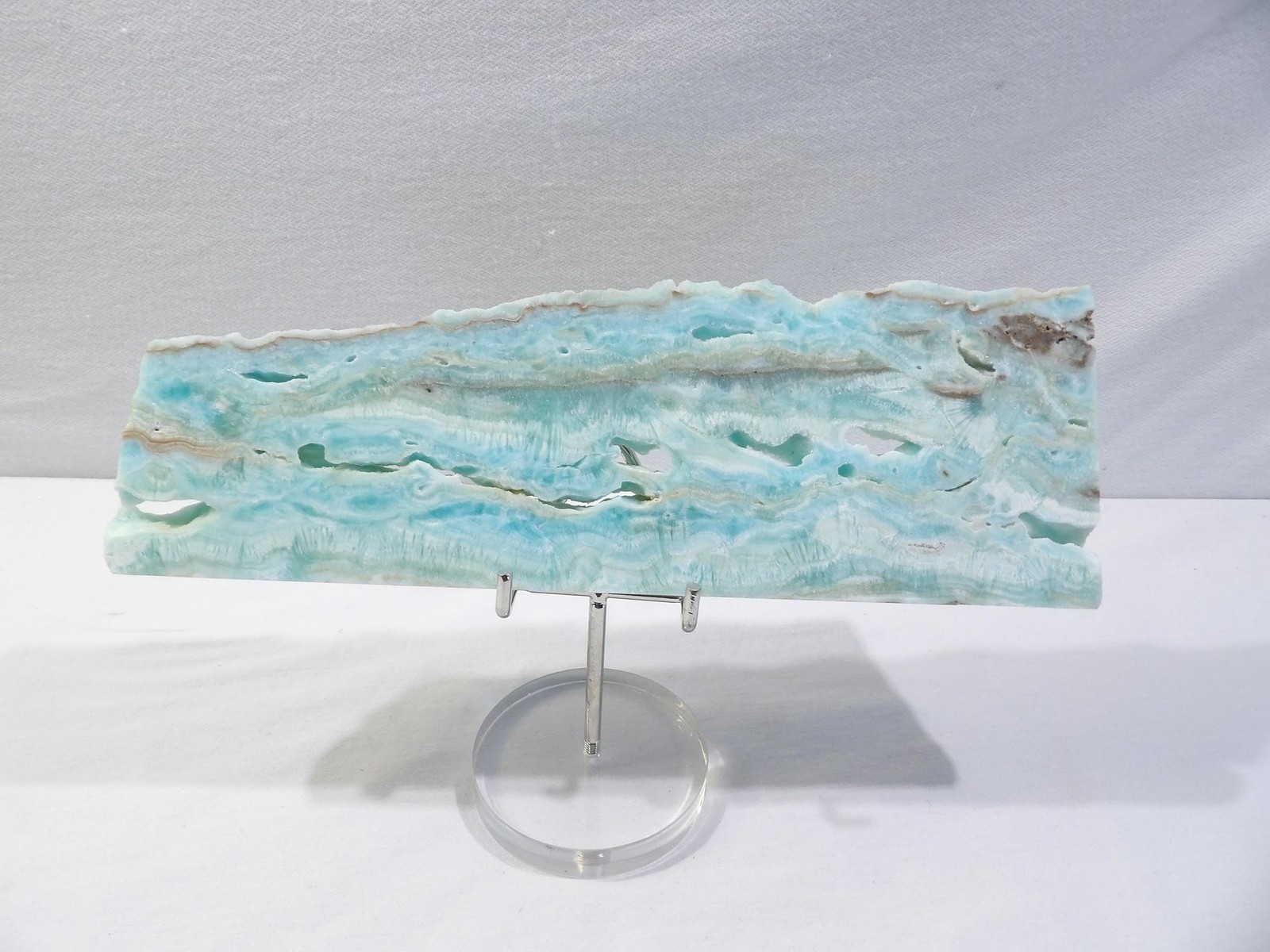 Hemimorphite Crystal Slice Raw Blue Hemimorphite Slab Mineral Specimen 9.25" L Hemimorphite Crystal Slice Raw Blue Hemimorphite Slab Mineral Specimen 9.25" L