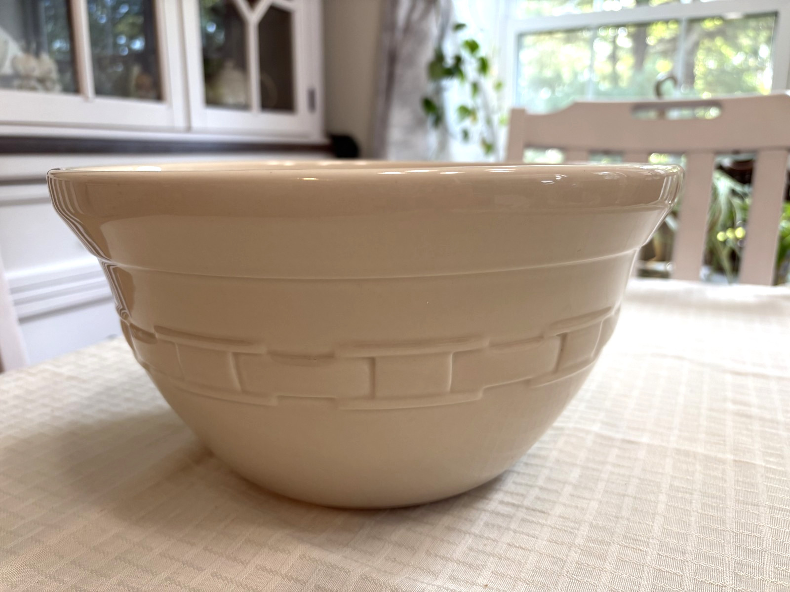 Longaberger Woven Traditions Extra Large Mixing Bowl Ivory X Lg Pottery Longaberger Woven Traditions Extra Large Mixing Bowl Ivory X Lg Pottery
