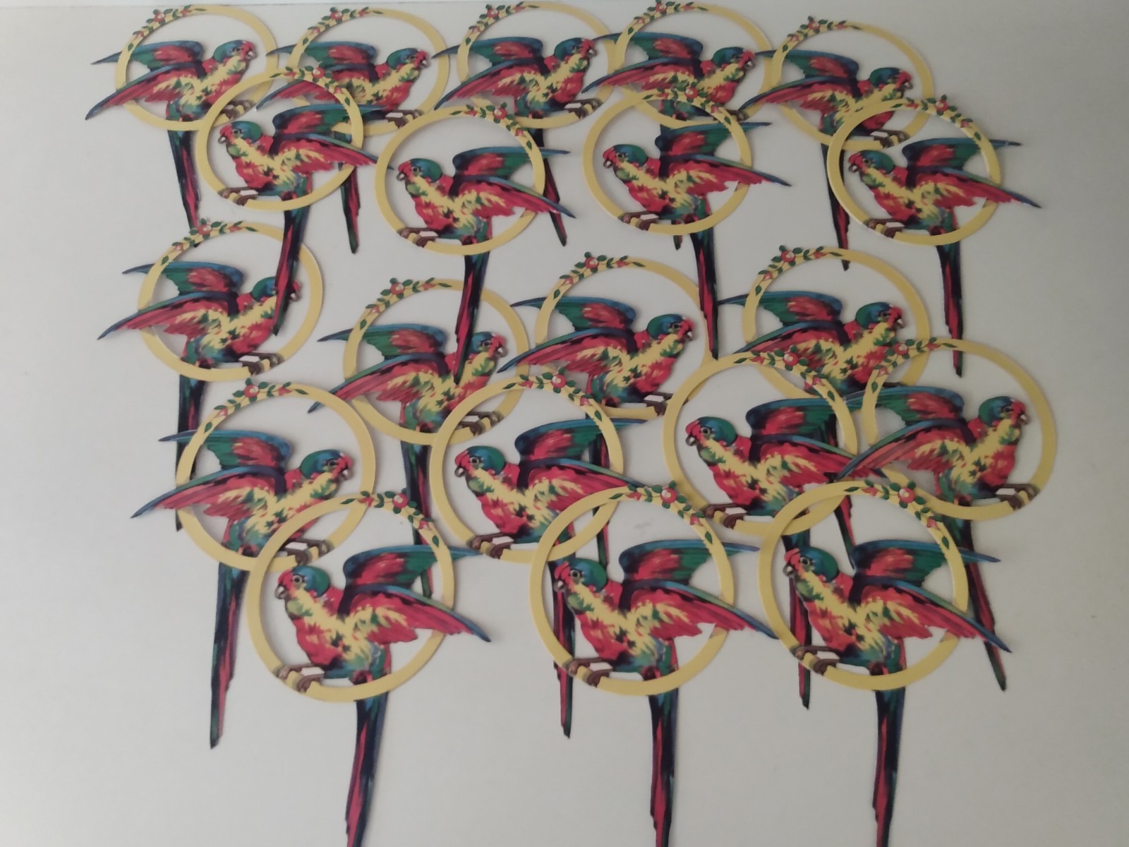 Vintage Lot 20 NEW Old Stock Vintage Die-Cut Party Decorations Parrots Birds Vintage Lot 20 NEW Old Stock Vintage Die-Cut Party Decorations Parrots Birds