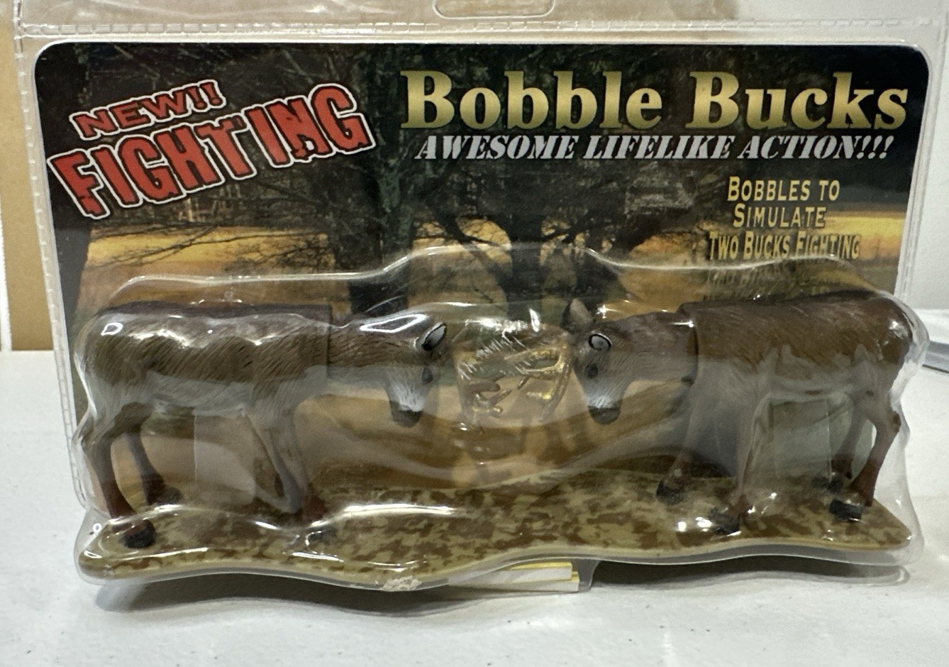 RARE VTG Bobble Bucks Deer Fighting Pair Awesome Lifelike Action FB-725 New RARE VTG Bobble Bucks Deer Fighting Pair Awesome Lifelike Action FB-725 New