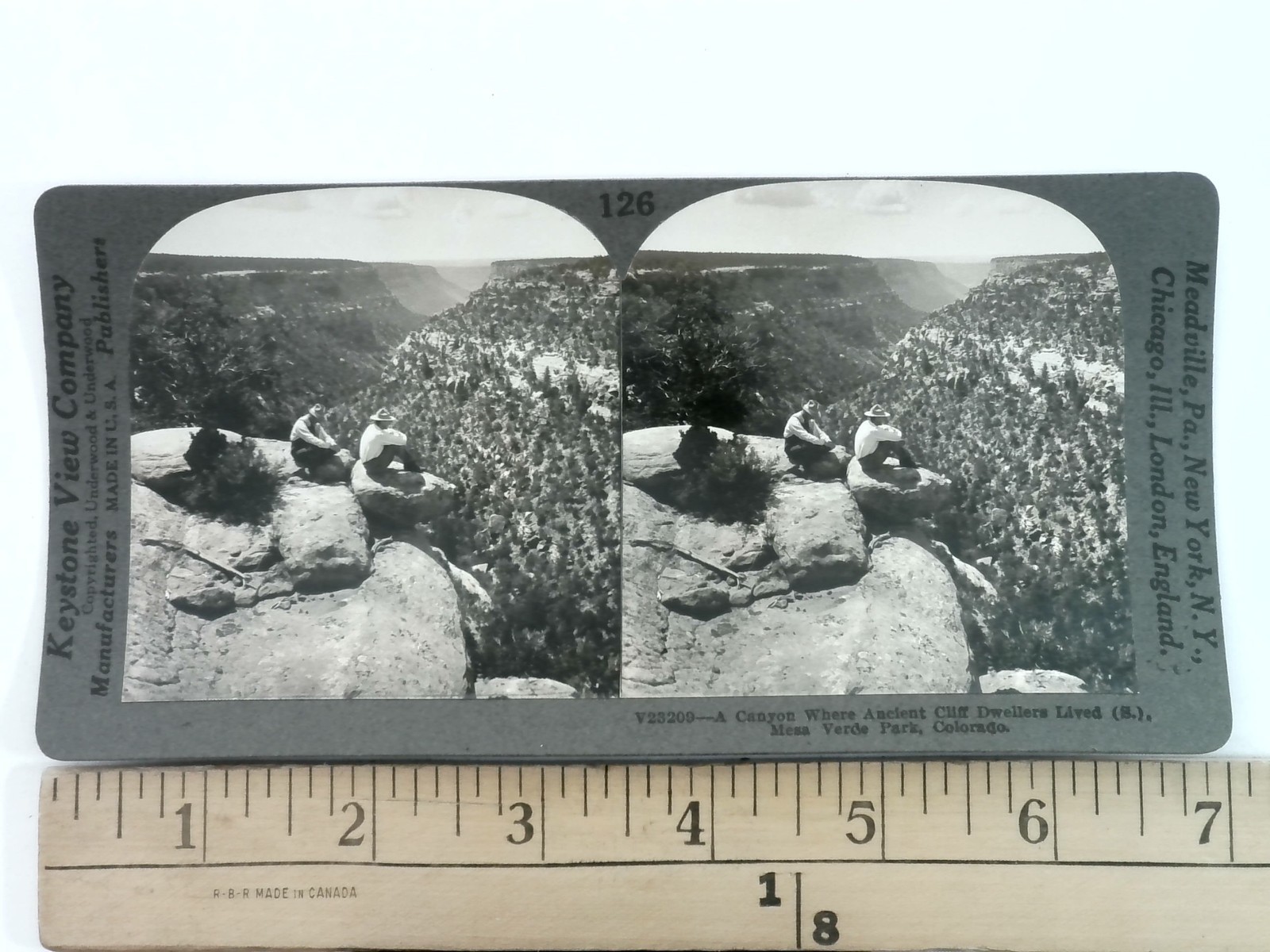 Mesa Verde Canyon Stereoview Keystone View Co. 1900s Colorado USA